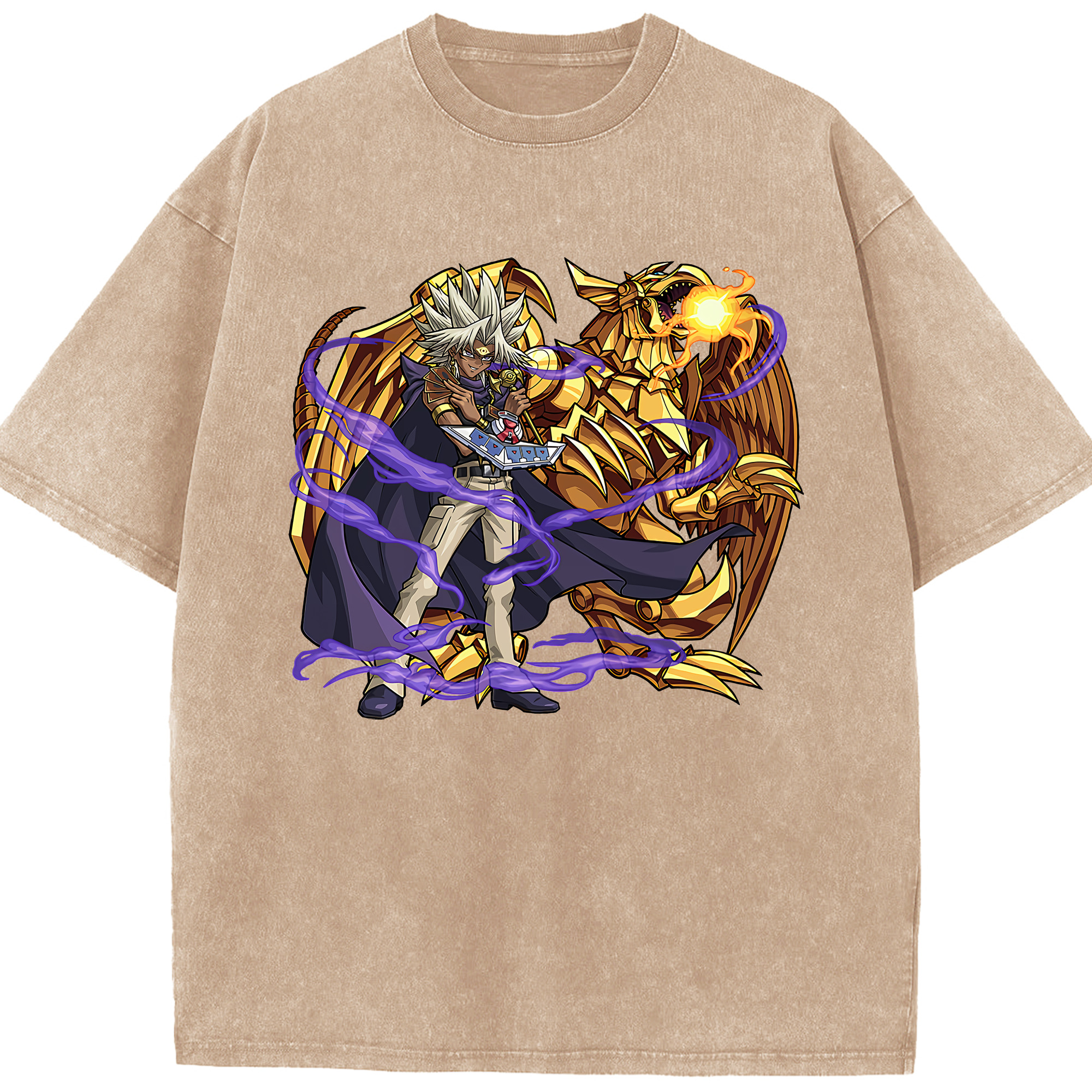 （画像用） 遊☆戯☆王 Yu-Gi-Oh! 綿100% ヴィンテージ風 半袖Tシャツ（フロントプリント）