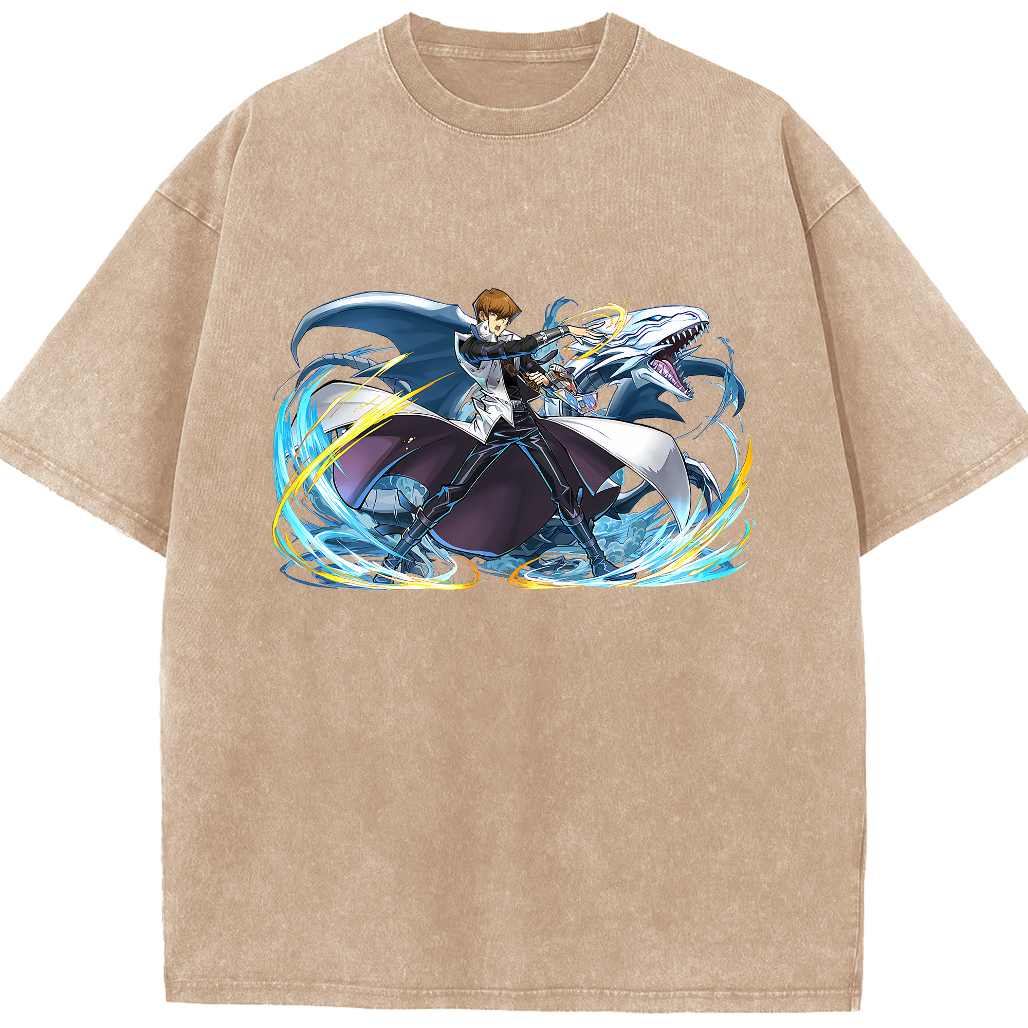 （画像用） 遊☆戯☆王 Yu-Gi-Oh! 綿100% ヴィンテージ風 半袖Tシャツ（フロントプリント）