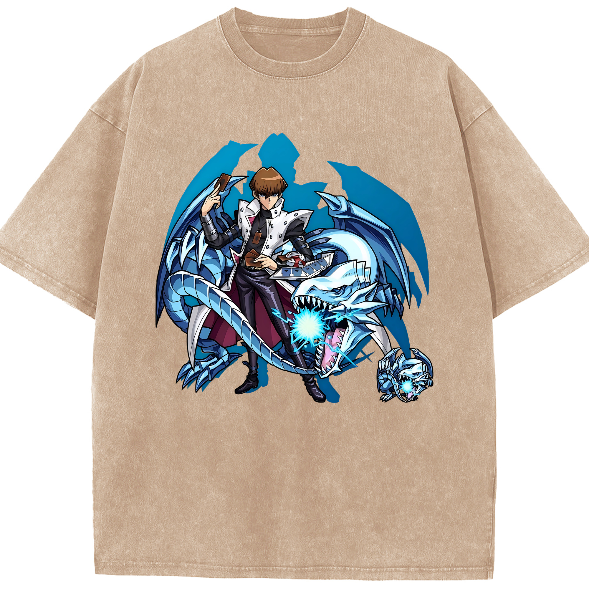 （画像用） 遊☆戯☆王 Yu-Gi-Oh! 綿100% ヴィンテージ風 半袖Tシャツ（フロントプリント）
