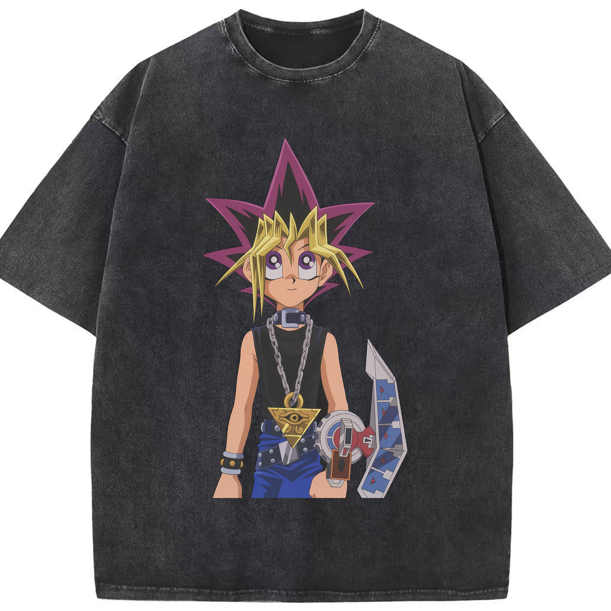 （画像用） 遊☆戯☆王 Yu-Gi-Oh! 綿100% ヴィンテージ風 半袖Tシャツ（フロントプリント）