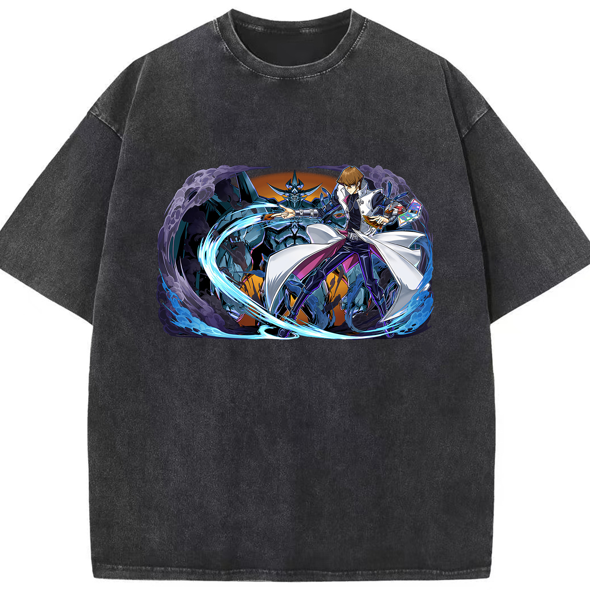 （画像用） 遊☆戯☆王 Yu-Gi-Oh! 綿100% ヴィンテージ風 半袖Tシャツ（フロントプリント）