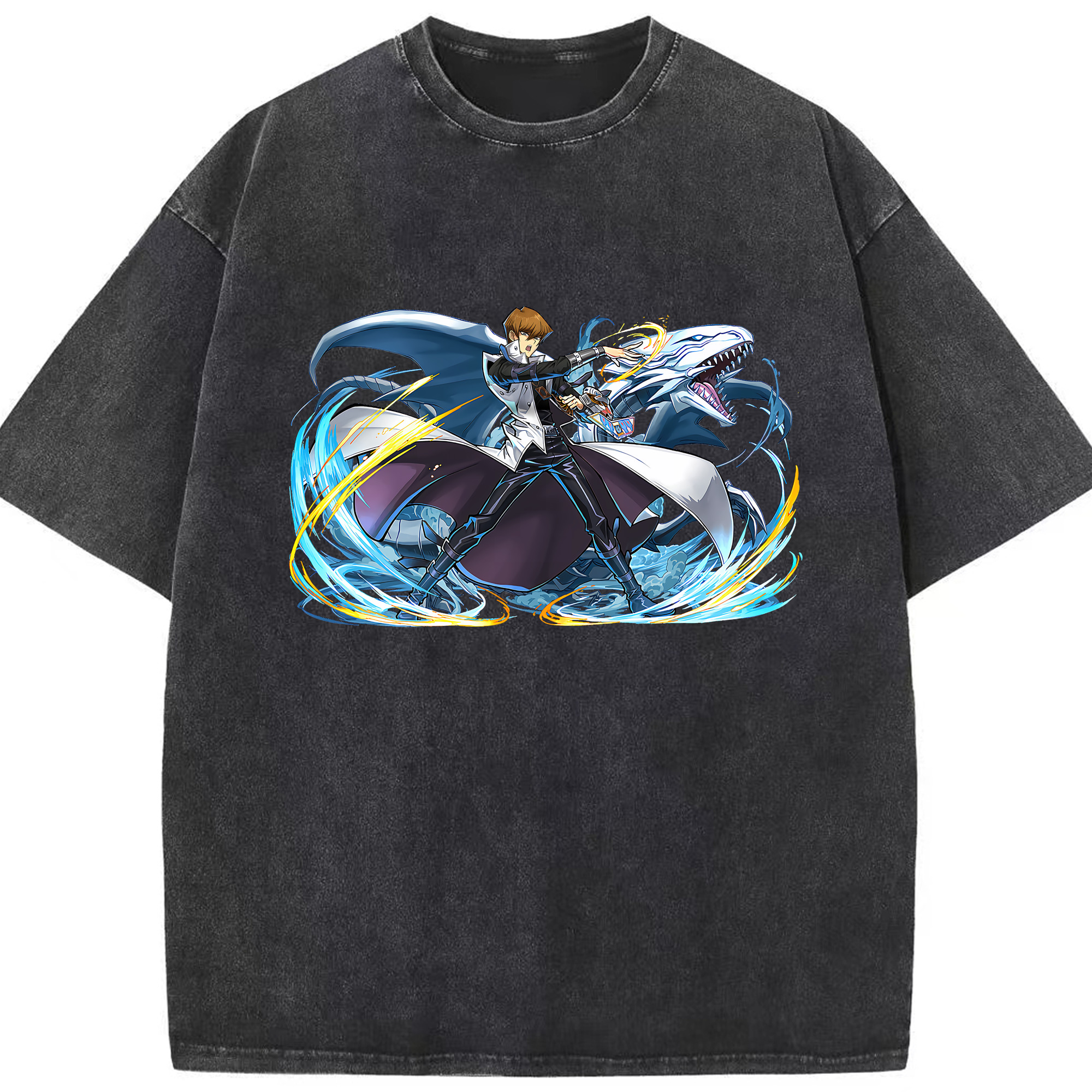 （画像用） 遊☆戯☆王 Yu-Gi-Oh! 綿100% ヴィンテージ風 半袖Tシャツ（フロントプリント）