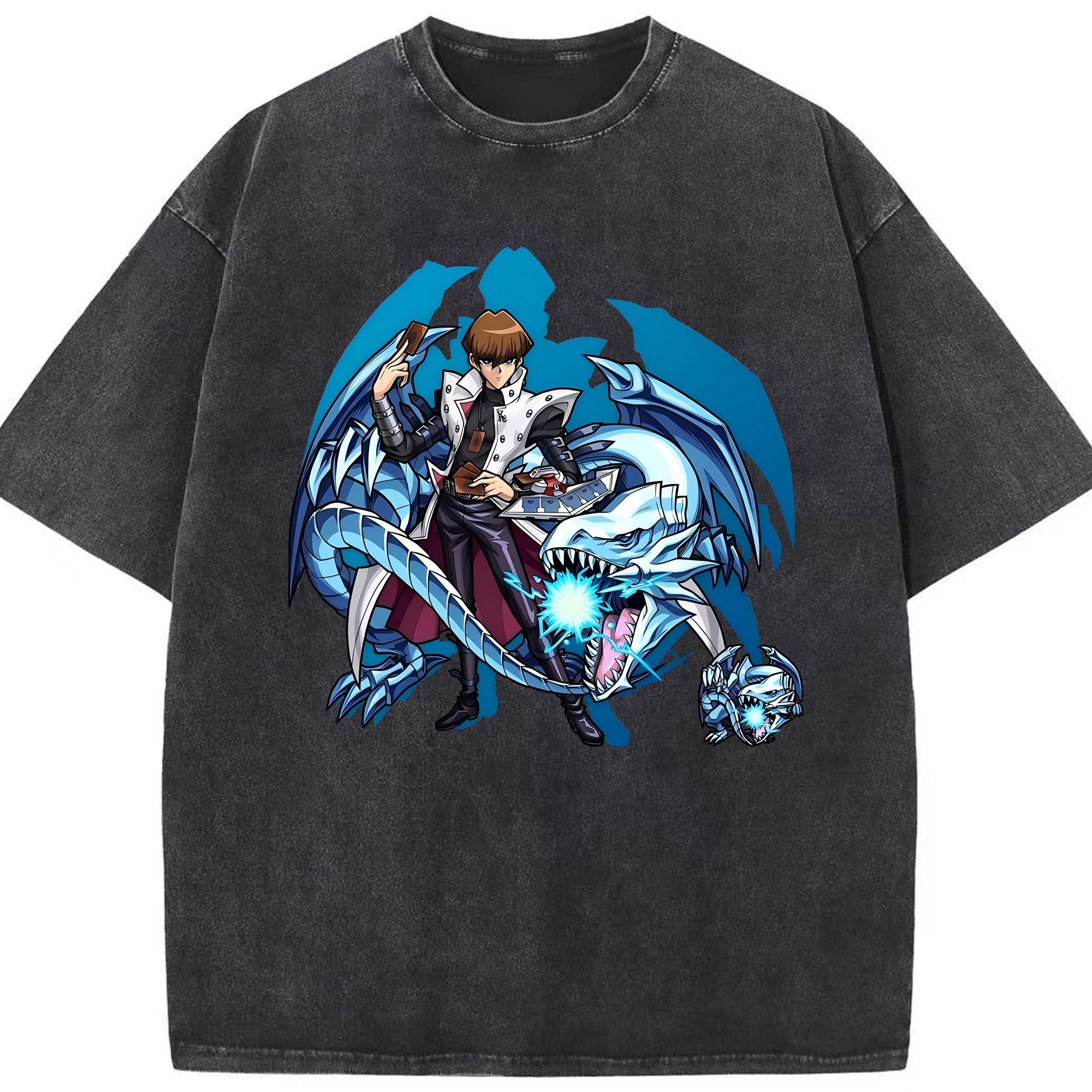 （画像用） 遊☆戯☆王 Yu-Gi-Oh! 綿100% ヴィンテージ風 半袖Tシャツ（フロントプリント）