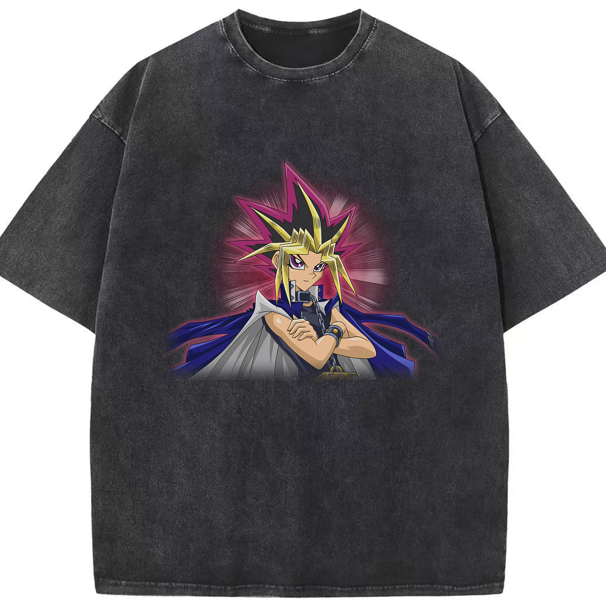 （画像用） 遊☆戯☆王 Yu-Gi-Oh! 綿100% ヴィンテージ風 半袖Tシャツ（フロントプリント）