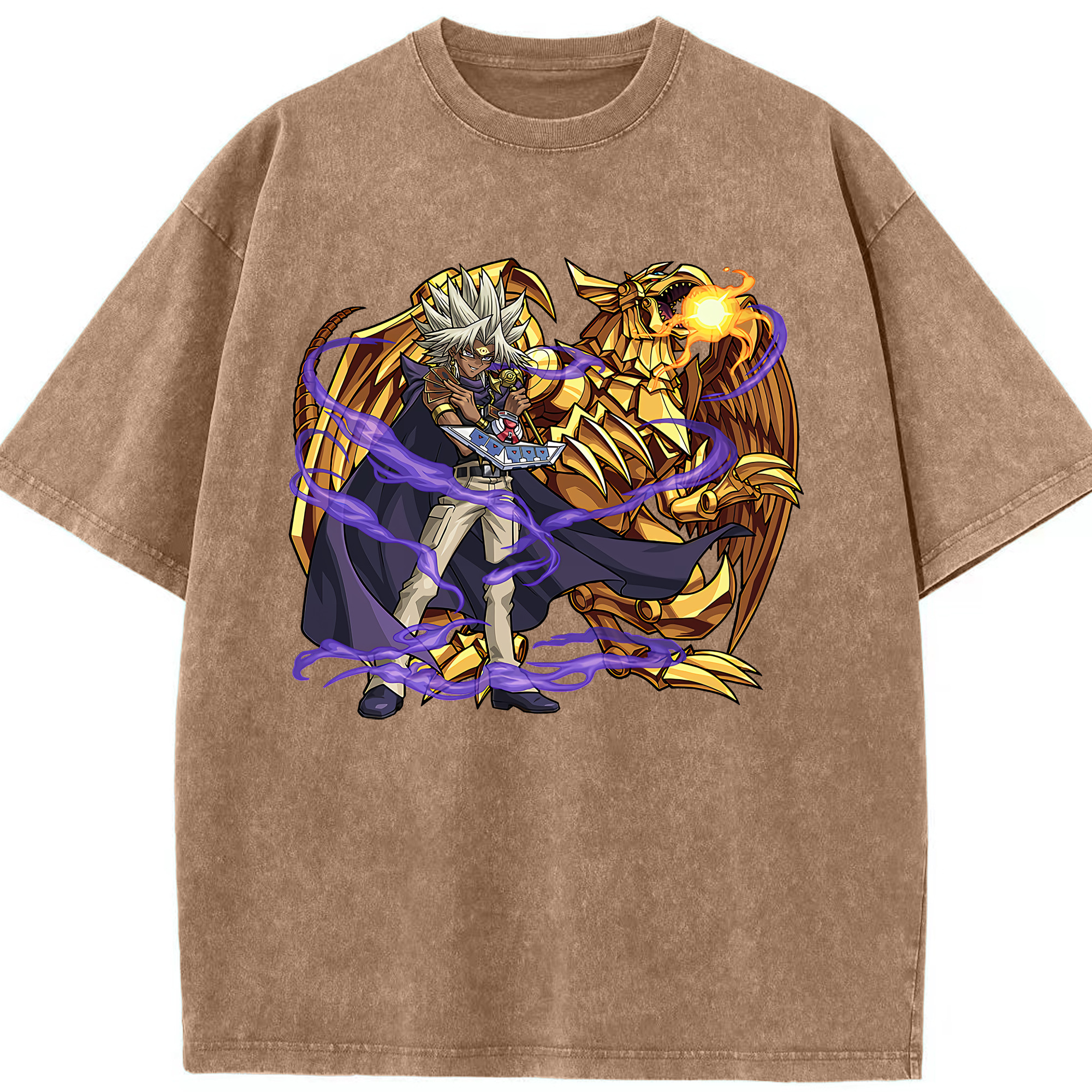 （画像用） 遊☆戯☆王 Yu-Gi-Oh! 綿100% ヴィンテージ風 半袖Tシャツ（フロントプリント）