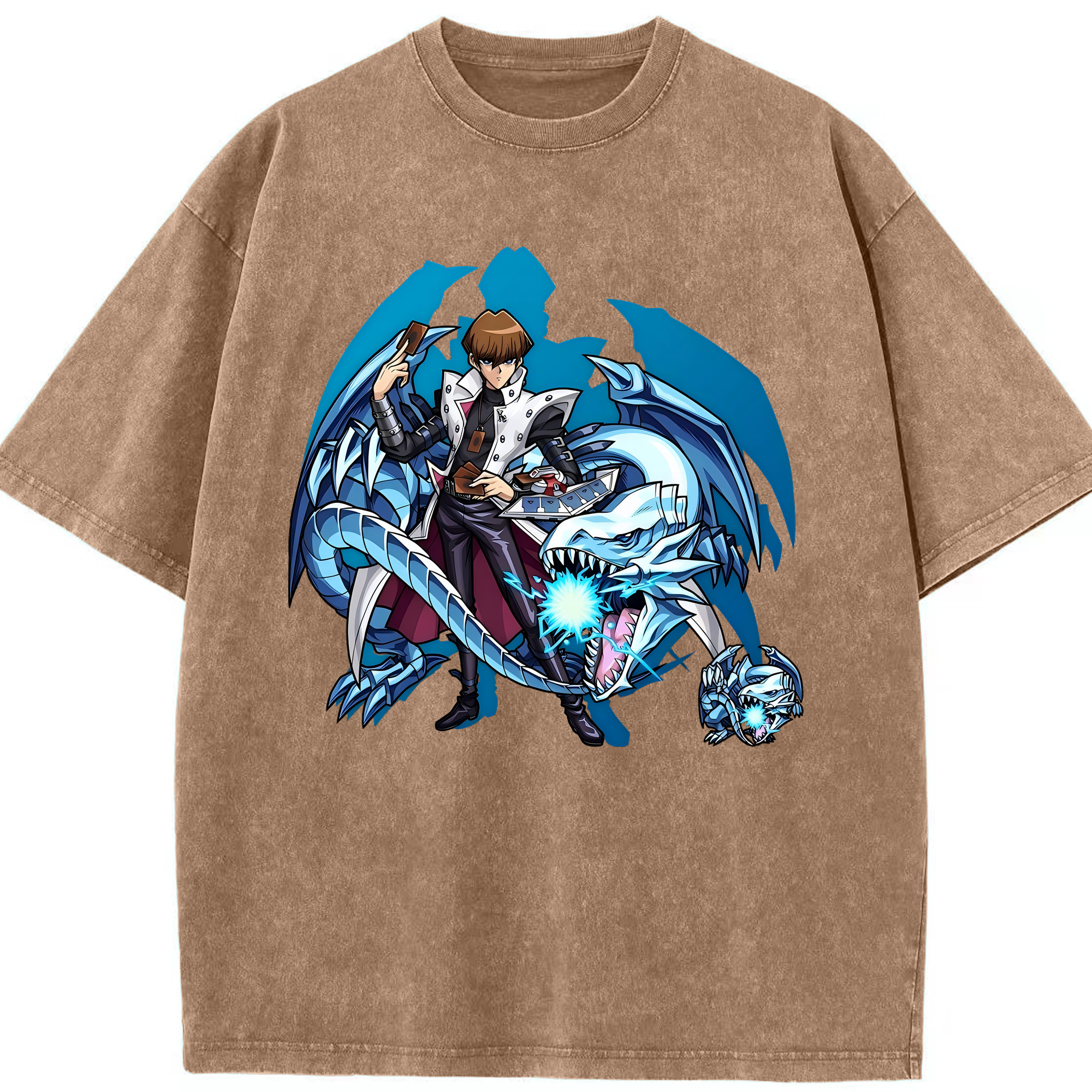 （画像用） 遊☆戯☆王 Yu-Gi-Oh! 綿100% ヴィンテージ風 半袖Tシャツ（フロントプリント）