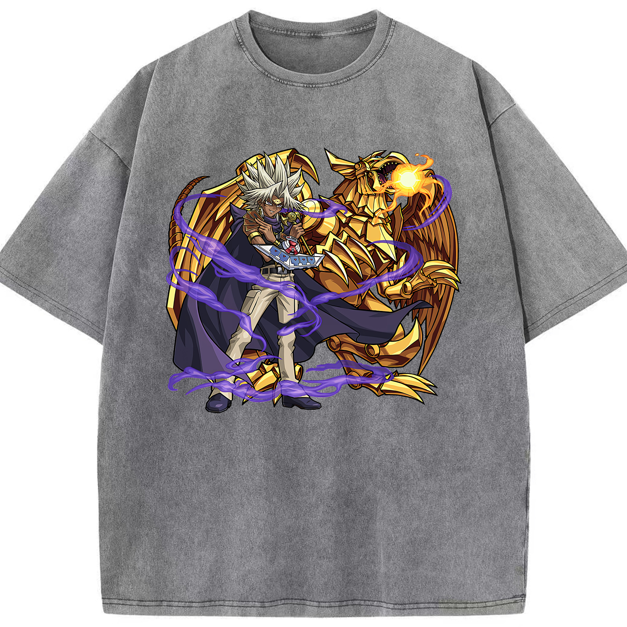 （画像用） 遊☆戯☆王 Yu-Gi-Oh! 綿100% ヴィンテージ風 半袖Tシャツ（フロントプリント）