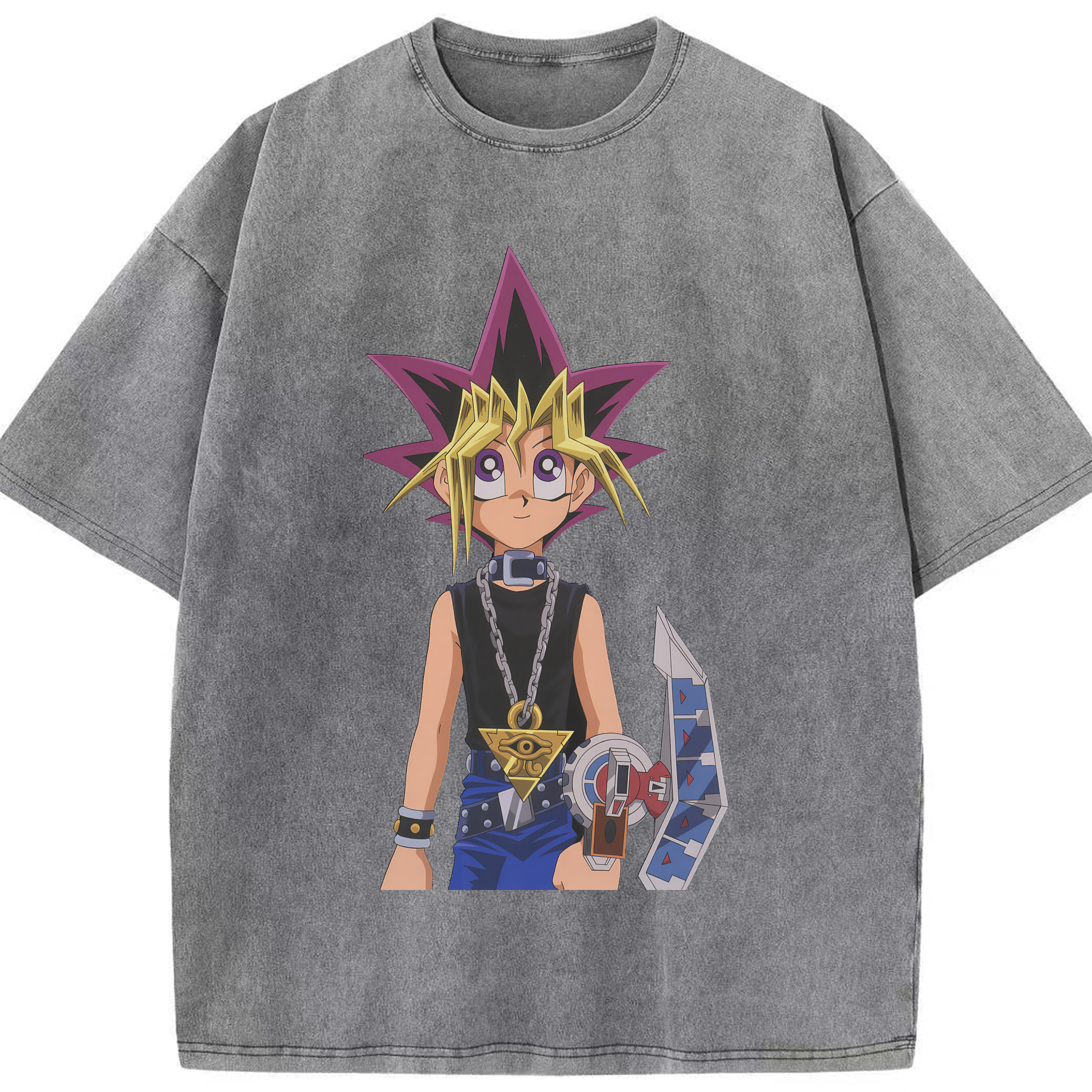 （画像用） 遊☆戯☆王 Yu-Gi-Oh! 綿100% ヴィンテージ風 半袖Tシャツ（フロントプリント）