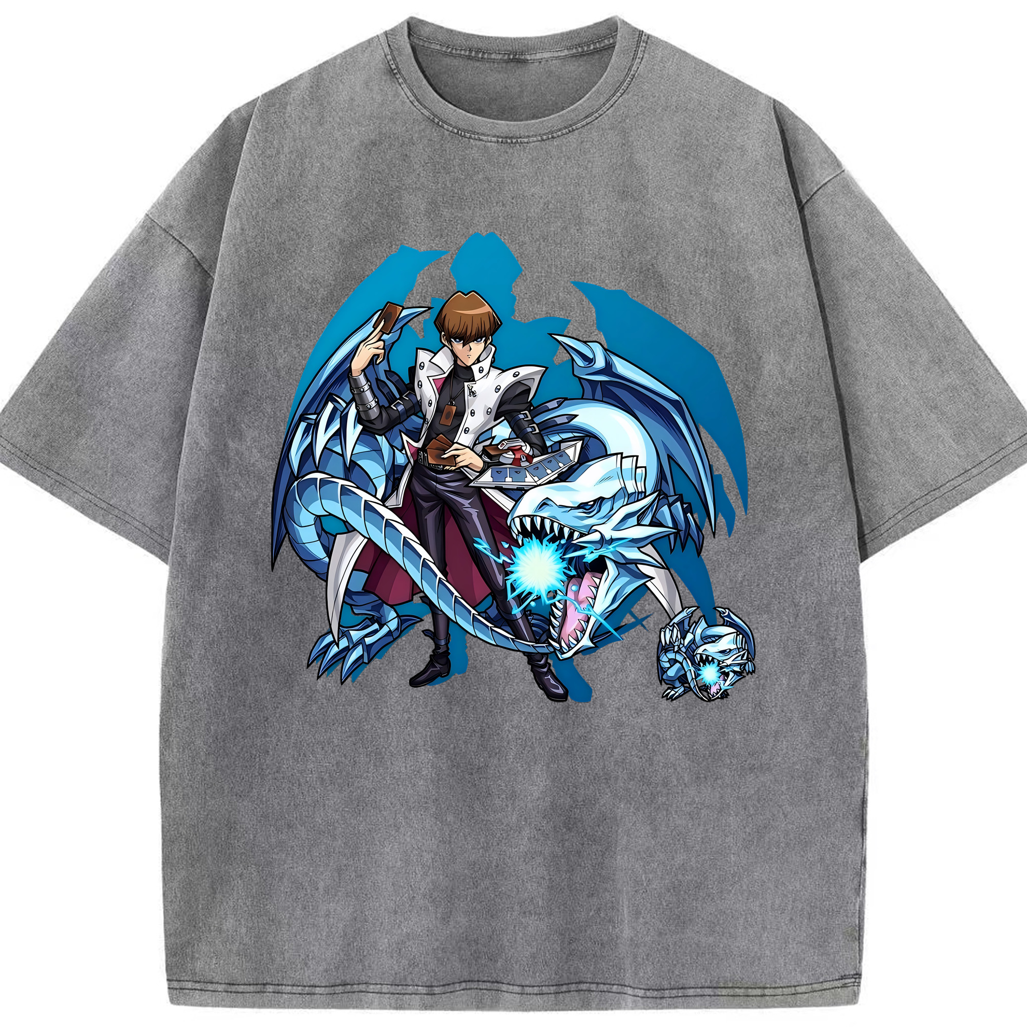 （画像用） 遊☆戯☆王 Yu-Gi-Oh! 綿100% ヴィンテージ風 半袖Tシャツ（フロントプリント）