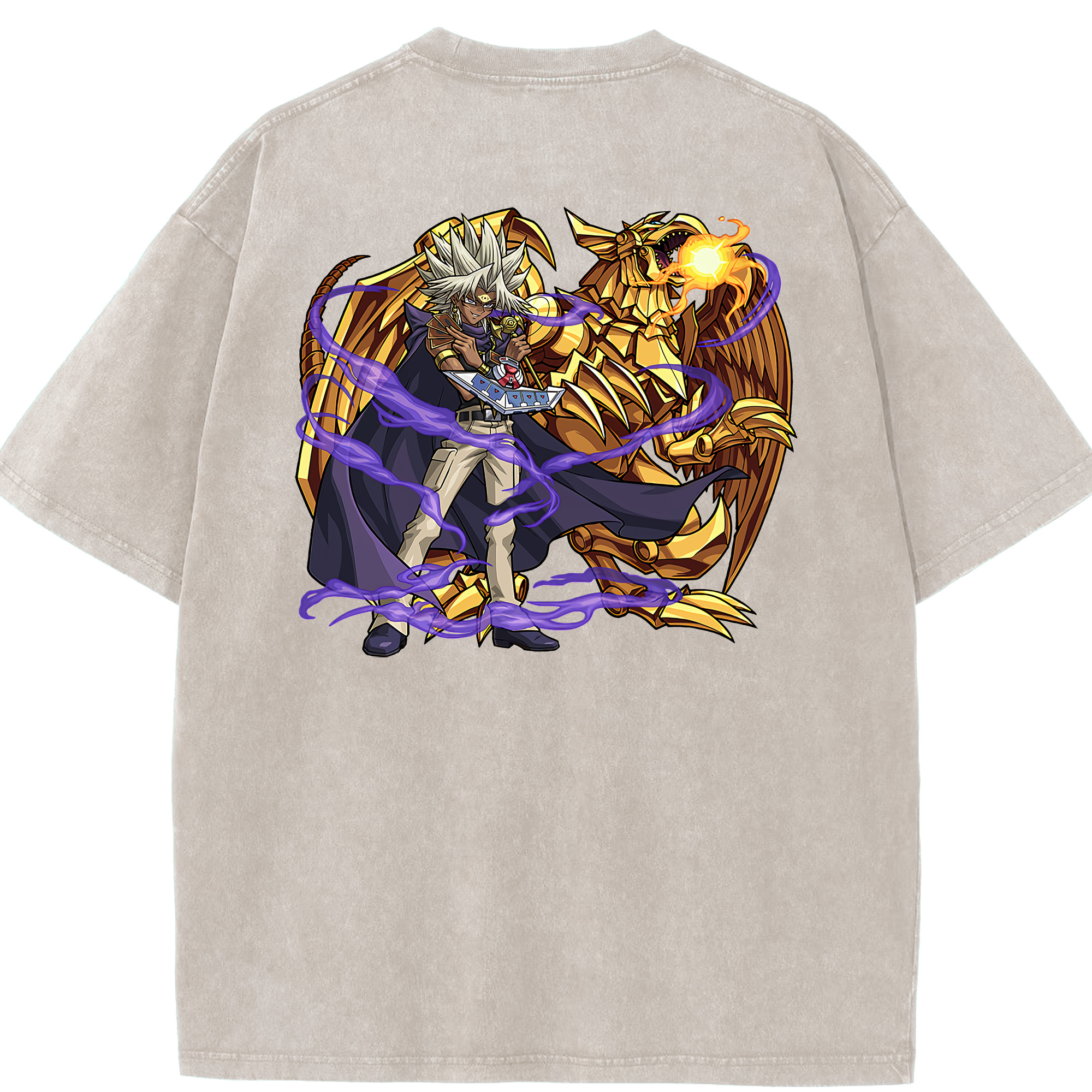 （画像用） 遊☆戯☆王 Yu-Gi-Oh! 綿100% ヴィンテージ風 半袖Tシャツ（背面プリント）