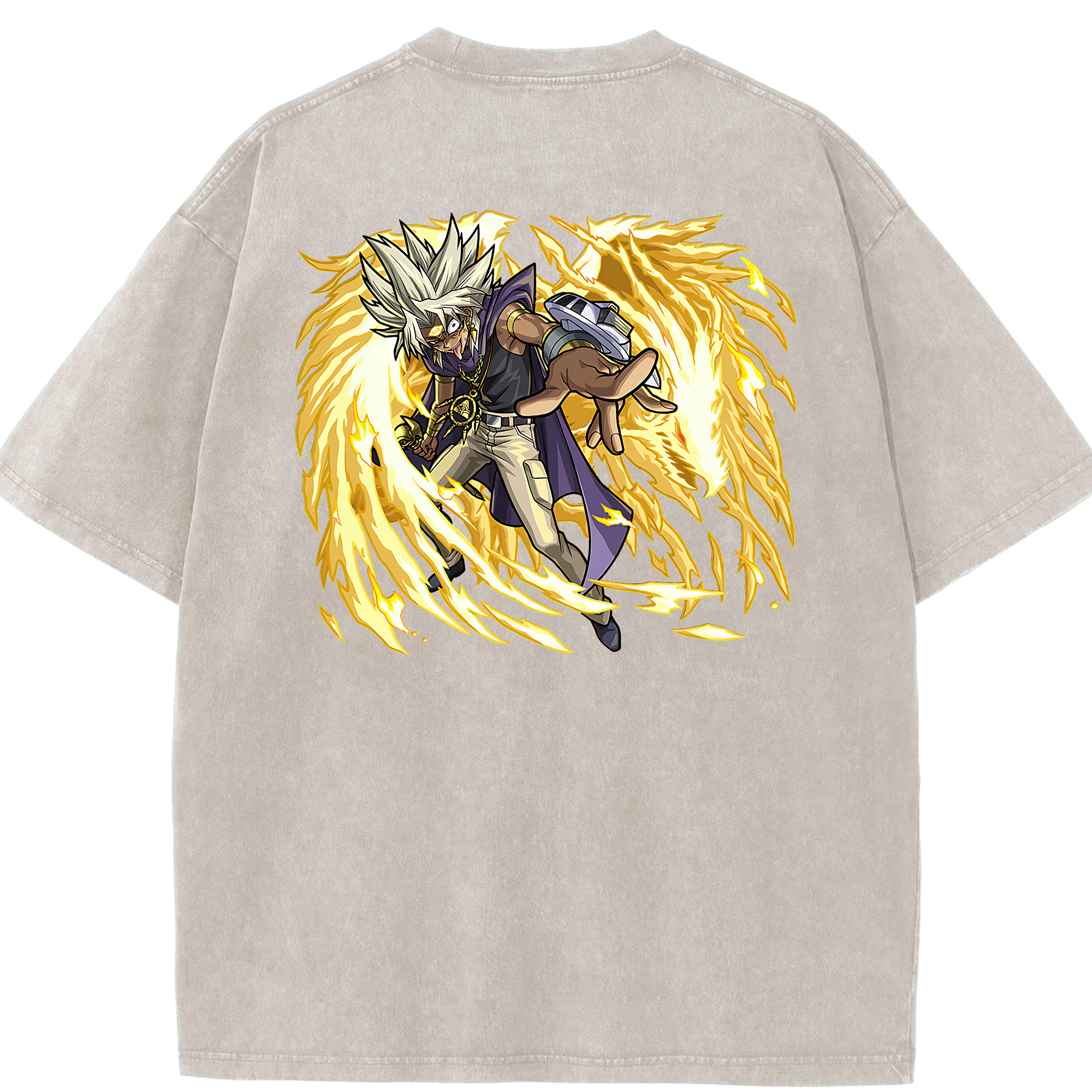 （画像用） 遊☆戯☆王 Yu-Gi-Oh! 綿100% ヴィンテージ風 半袖Tシャツ（背面プリント）