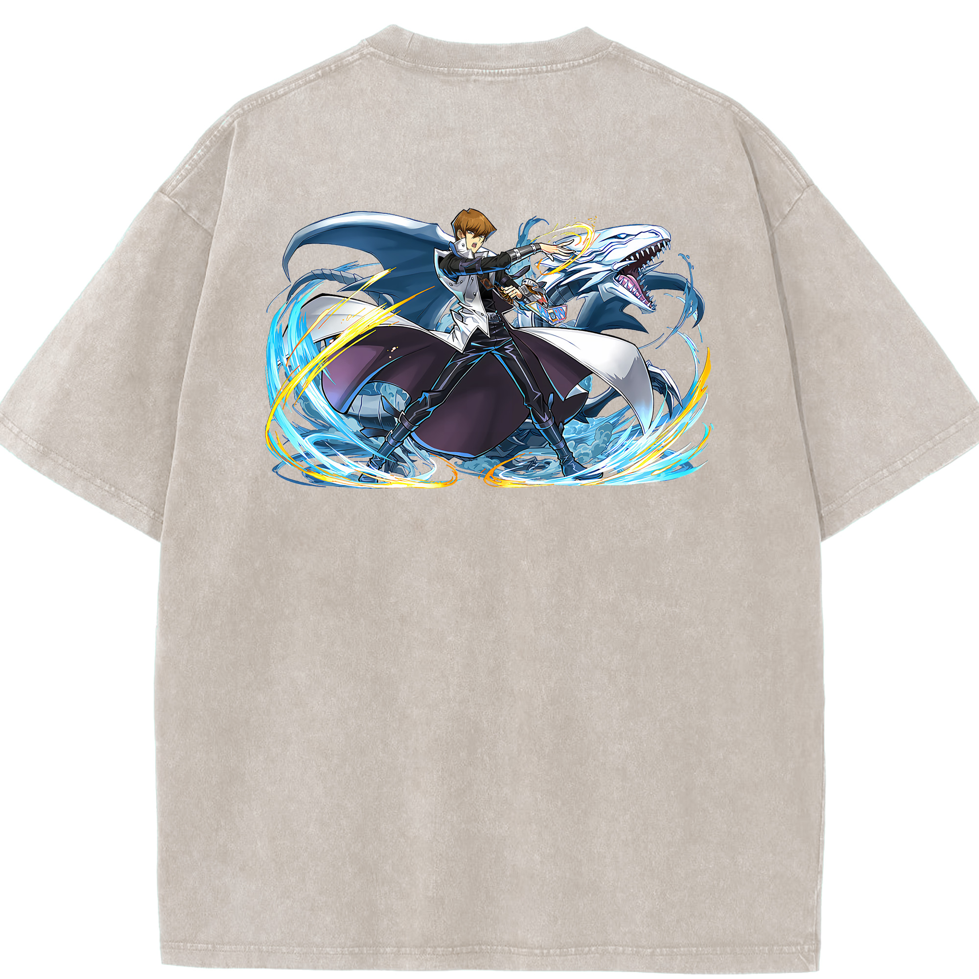 （画像用） 遊☆戯☆王 Yu-Gi-Oh! 綿100% ヴィンテージ風 半袖Tシャツ（背面プリント）