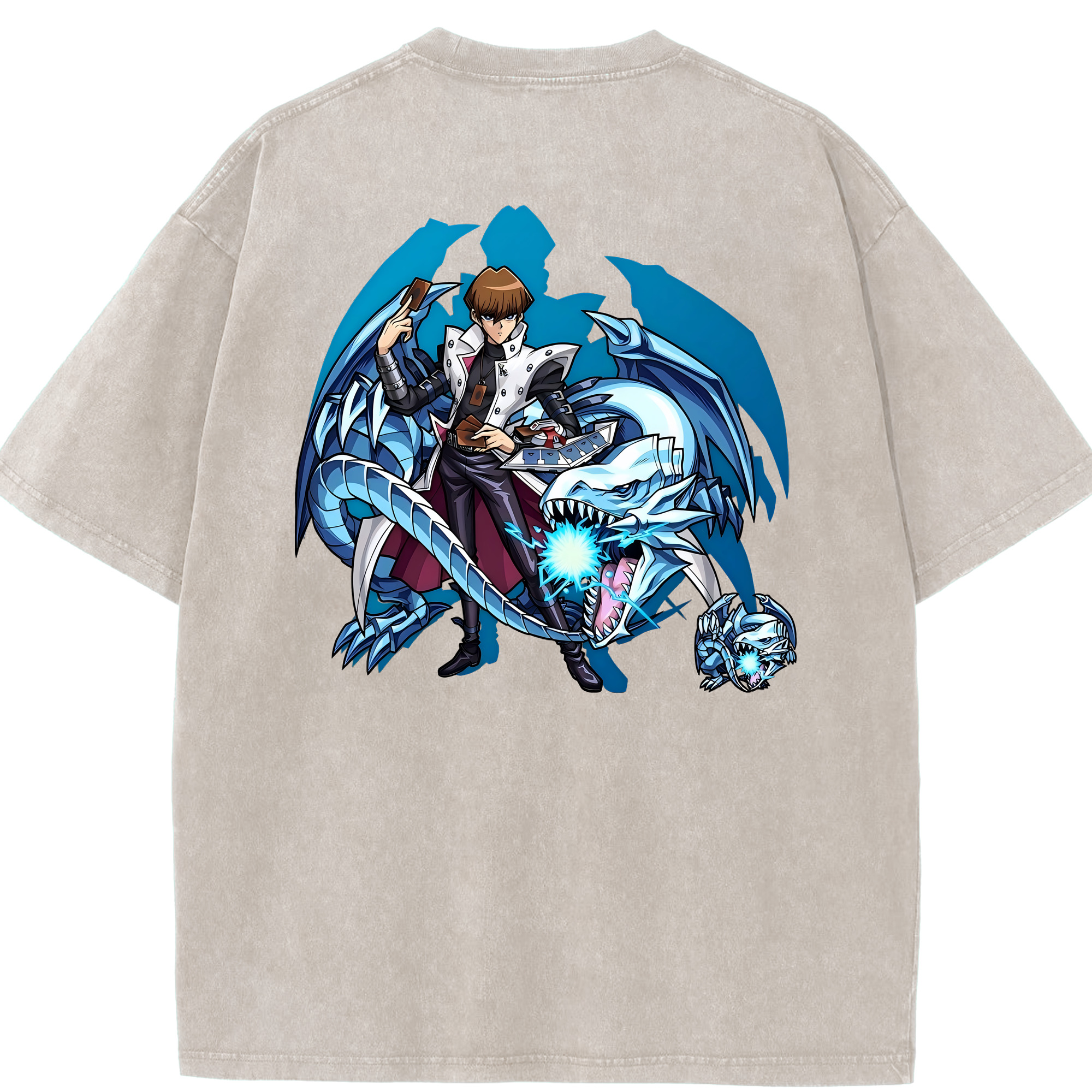 （画像用） 遊☆戯☆王 Yu-Gi-Oh! 綿100% ヴィンテージ風 半袖Tシャツ（背面プリント）