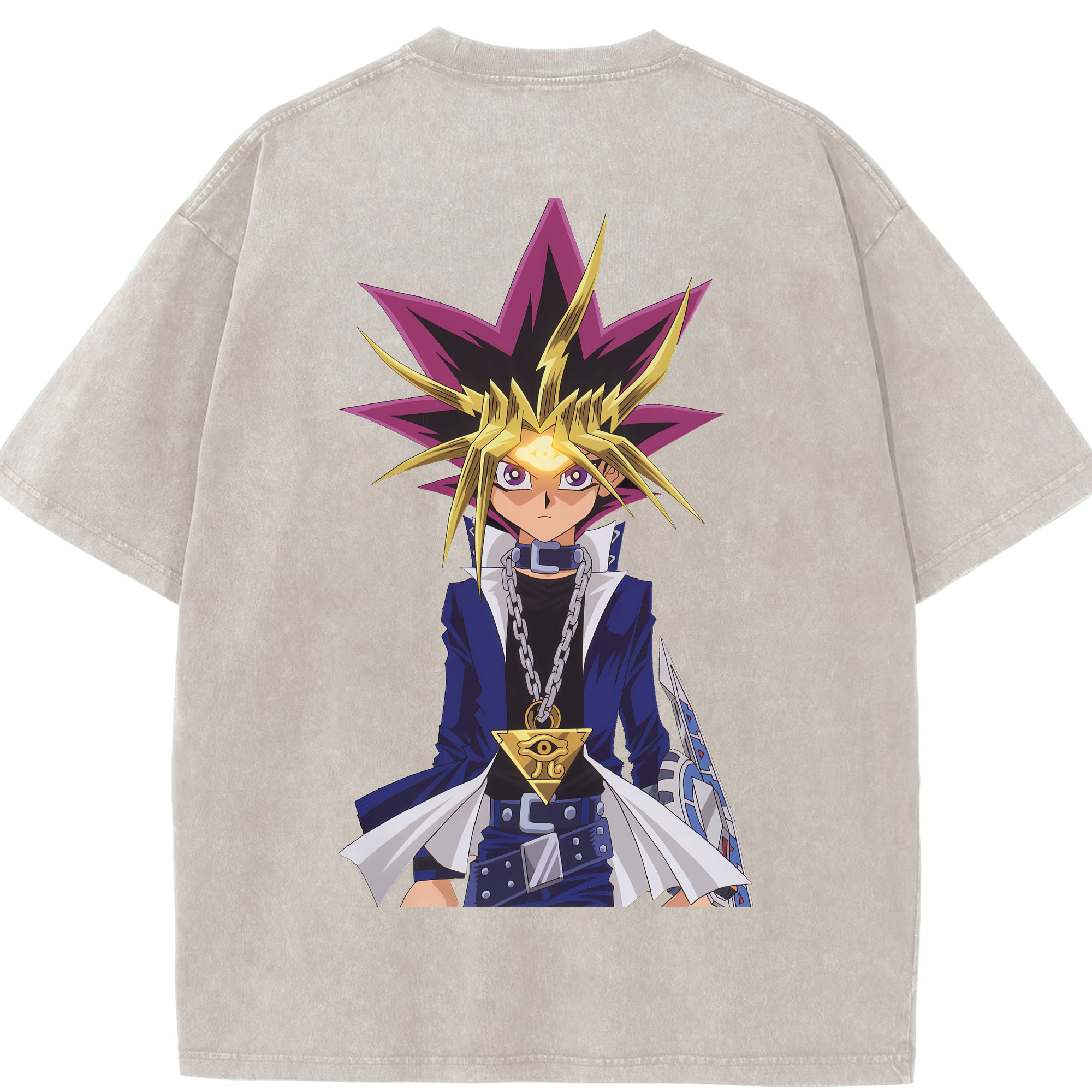 （画像用） 遊☆戯☆王 Yu-Gi-Oh! 綿100% ヴィンテージ風 半袖Tシャツ（背面プリント）