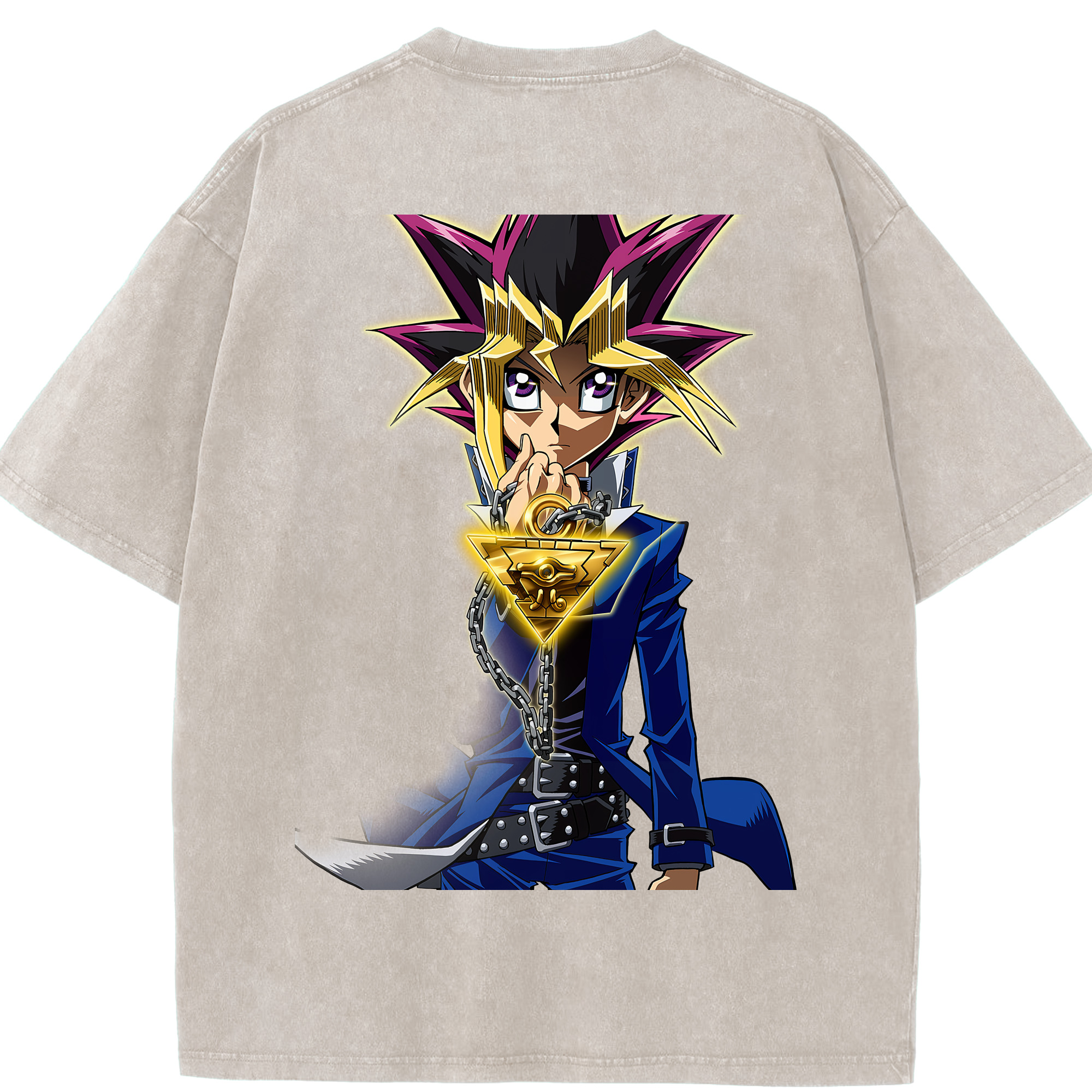 （画像用） 遊☆戯☆王 Yu-Gi-Oh! 綿100% ヴィンテージ風 半袖Tシャツ（背面プリント）