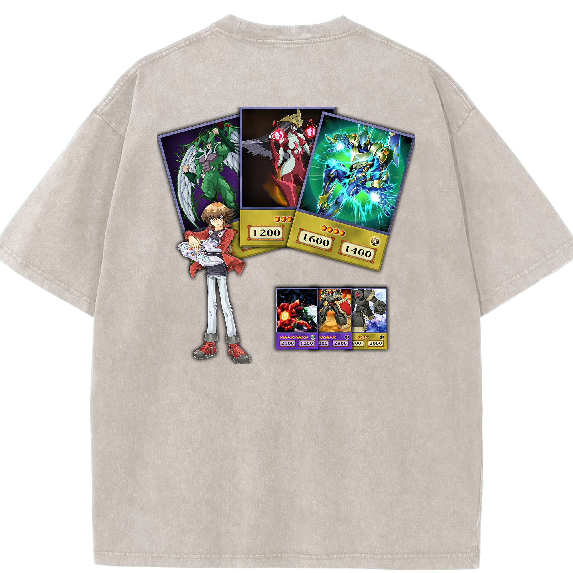 （画像用） 遊☆戯☆王 Yu-Gi-Oh! 綿100% ヴィンテージ風 半袖Tシャツ（背面プリント）