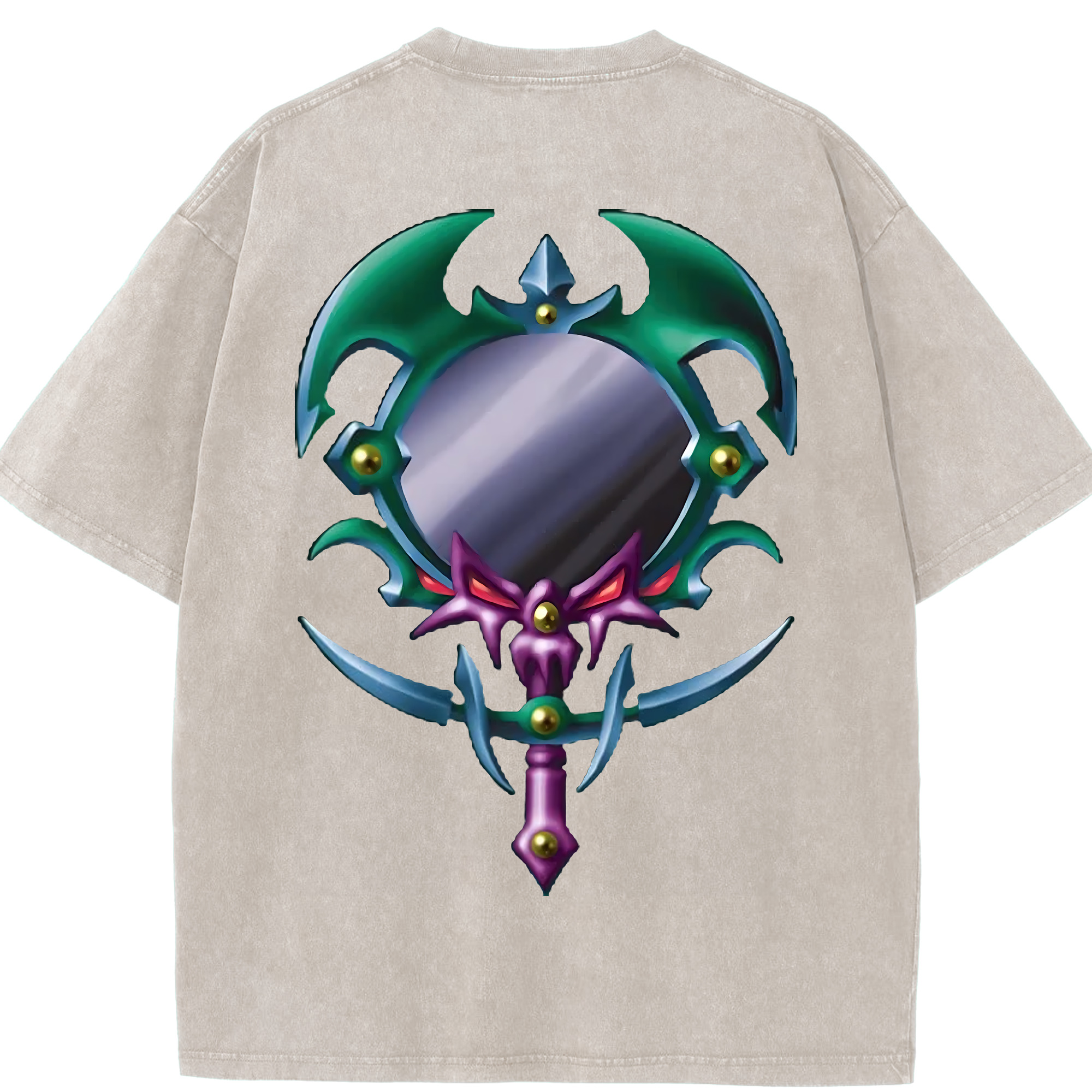 （画像用） 遊☆戯☆王 Yu-Gi-Oh! 綿100% ヴィンテージ風 半袖Tシャツ（背面プリント）
