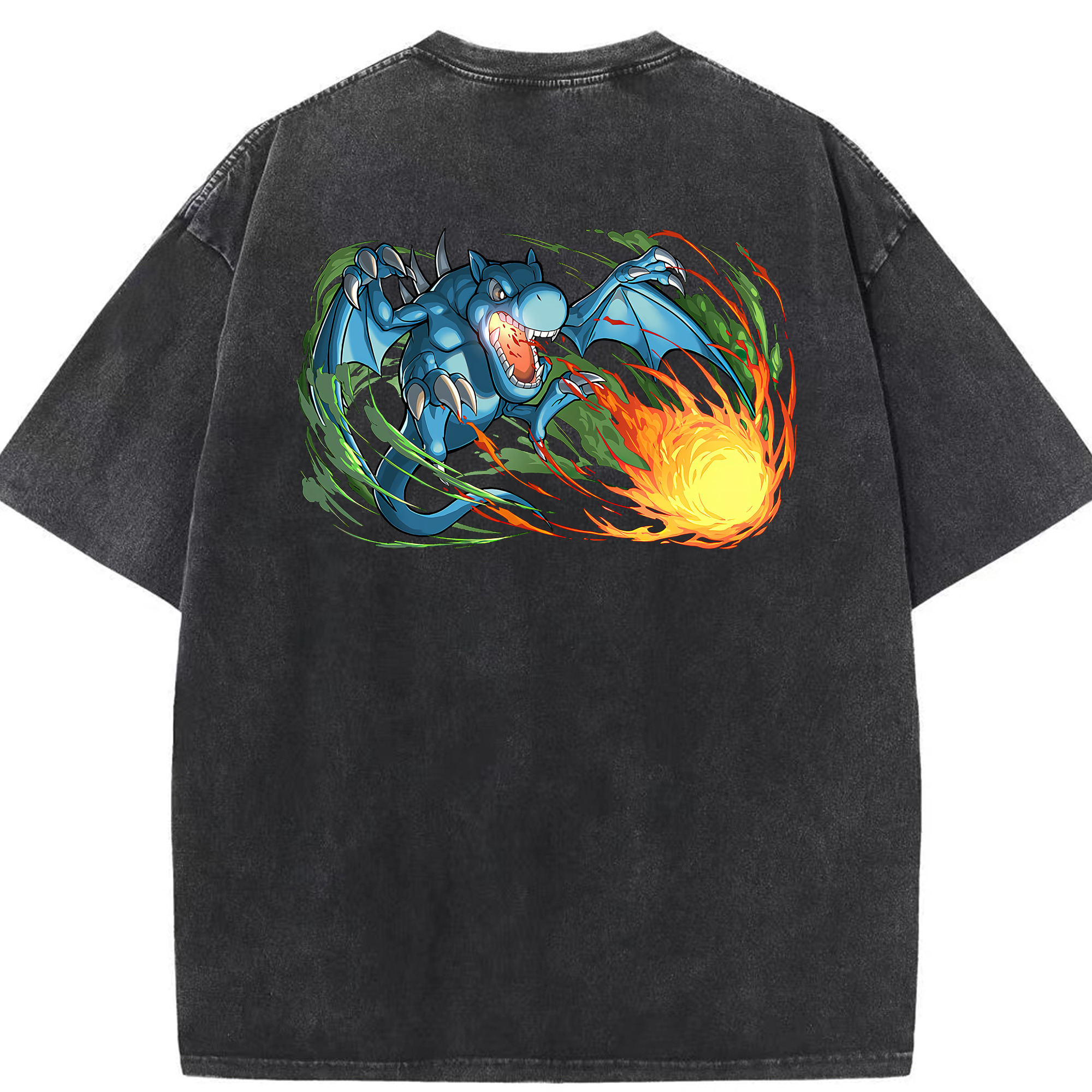 （画像用） 遊☆戯☆王 Yu-Gi-Oh! 綿100% ヴィンテージ風 半袖Tシャツ（背面プリント）