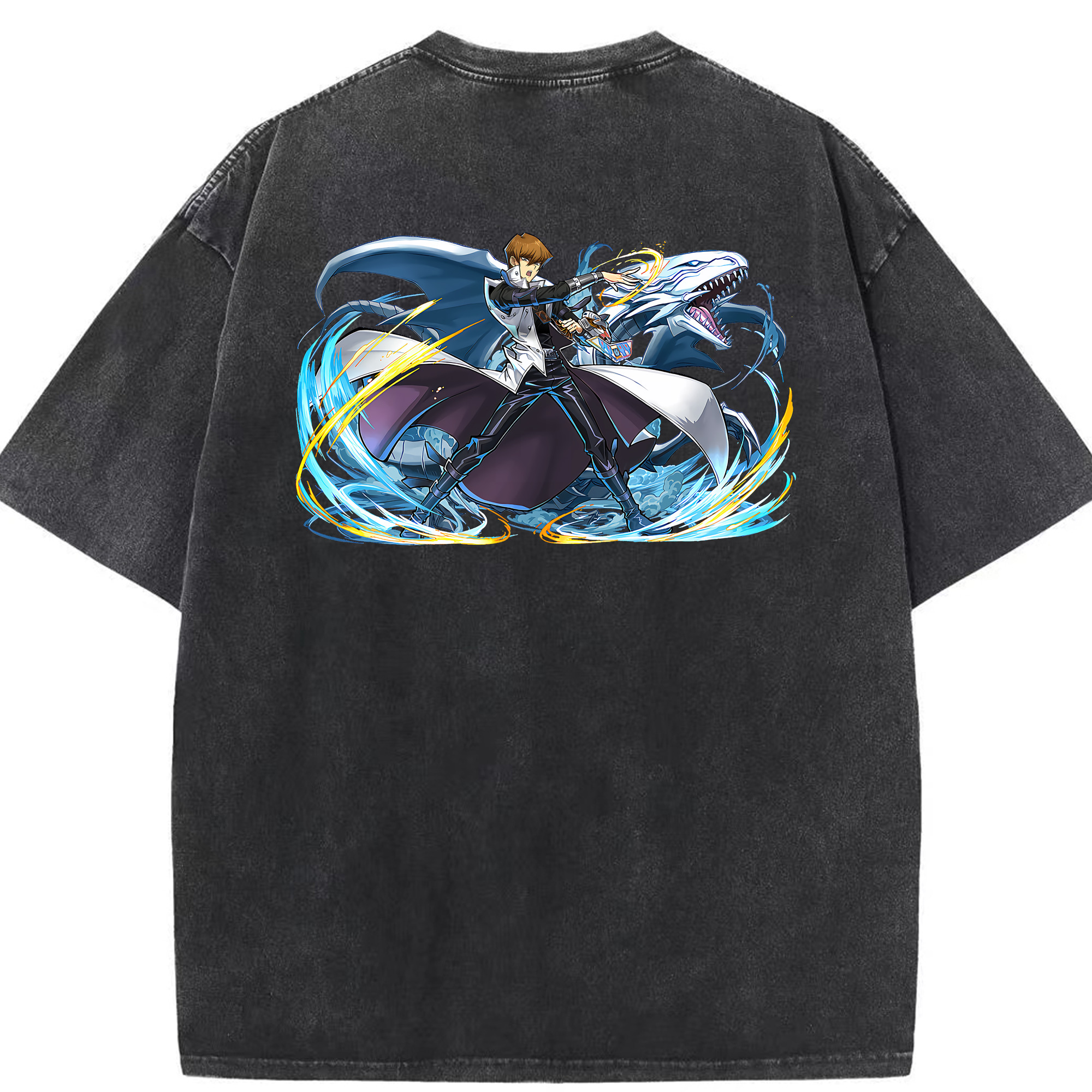 （画像用） 遊☆戯☆王 Yu-Gi-Oh! 綿100% ヴィンテージ風 半袖Tシャツ（背面プリント）