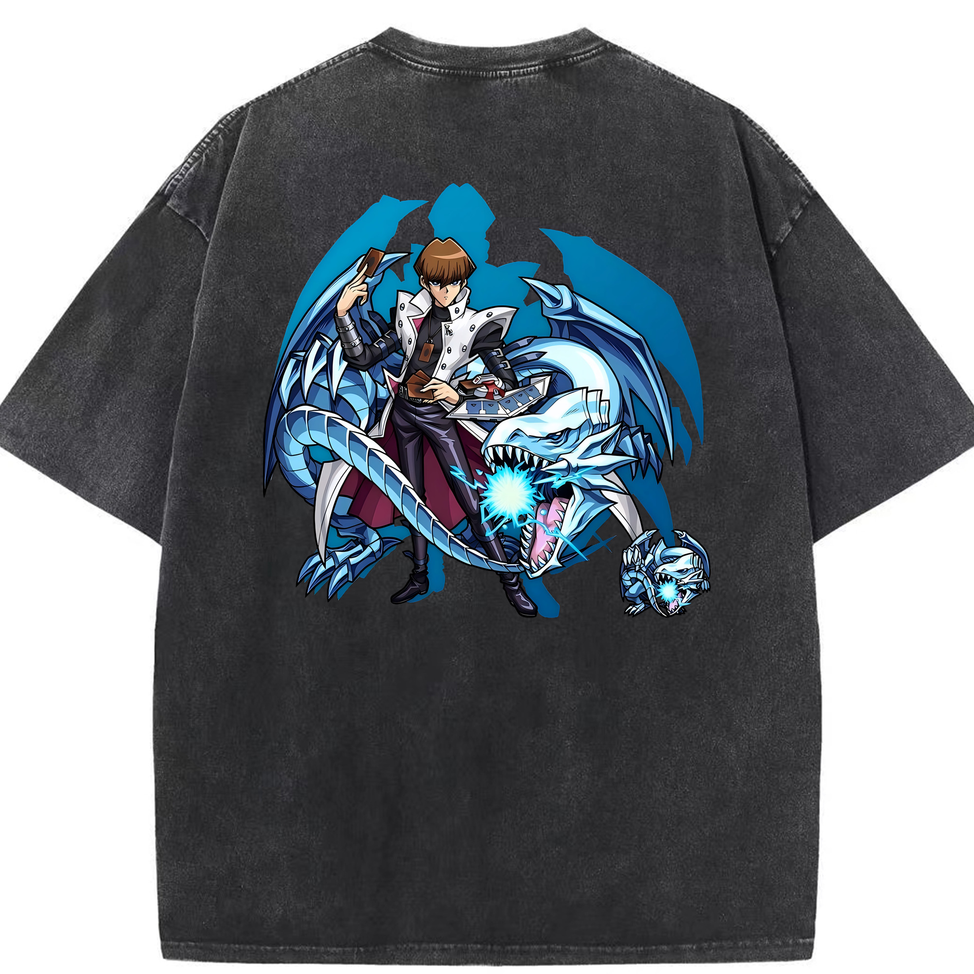 （画像用） 遊☆戯☆王 Yu-Gi-Oh! 綿100% ヴィンテージ風 半袖Tシャツ（背面プリント）
