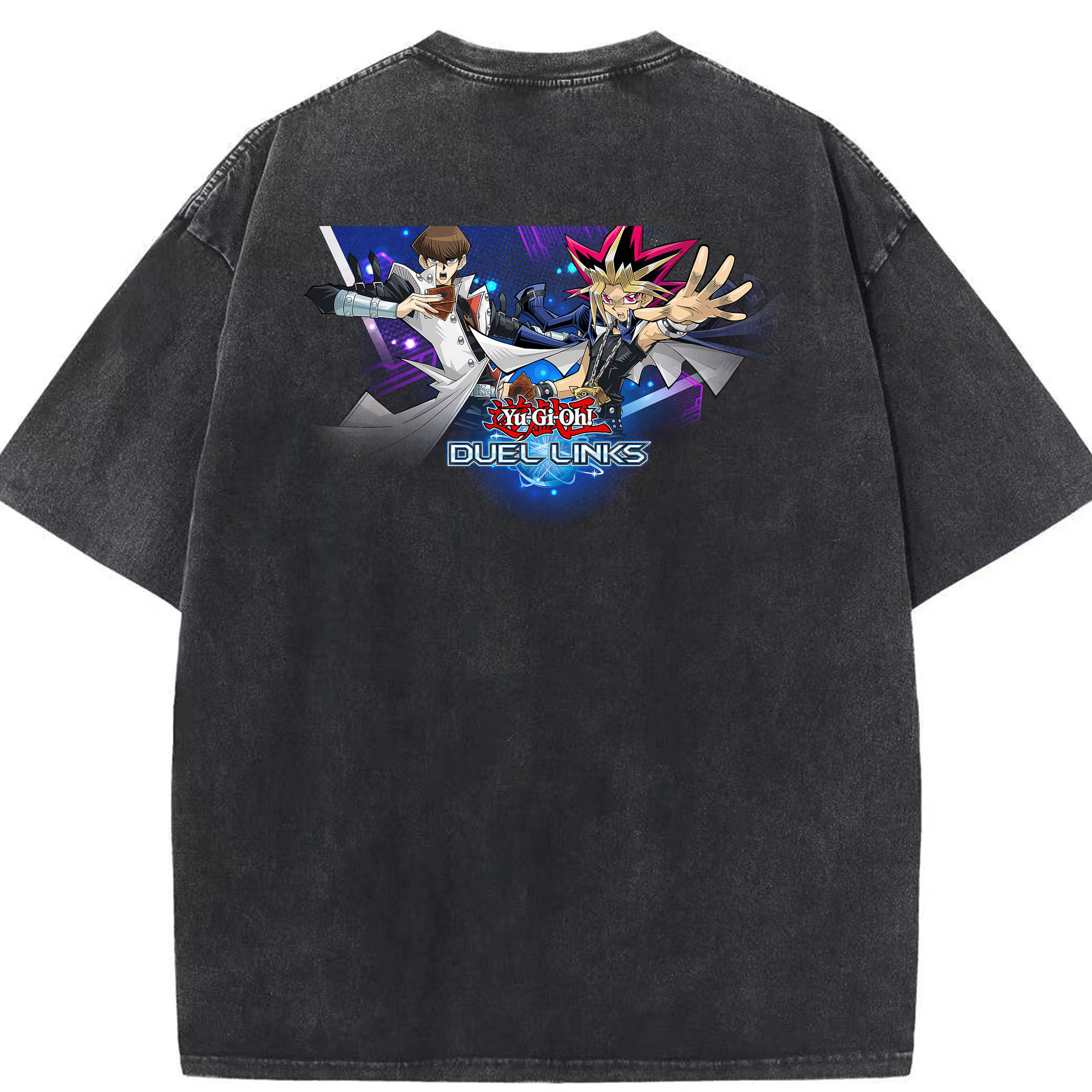 （画像用） 遊☆戯☆王 Yu-Gi-Oh! 綿100% ヴィンテージ風 半袖Tシャツ（背面プリント）