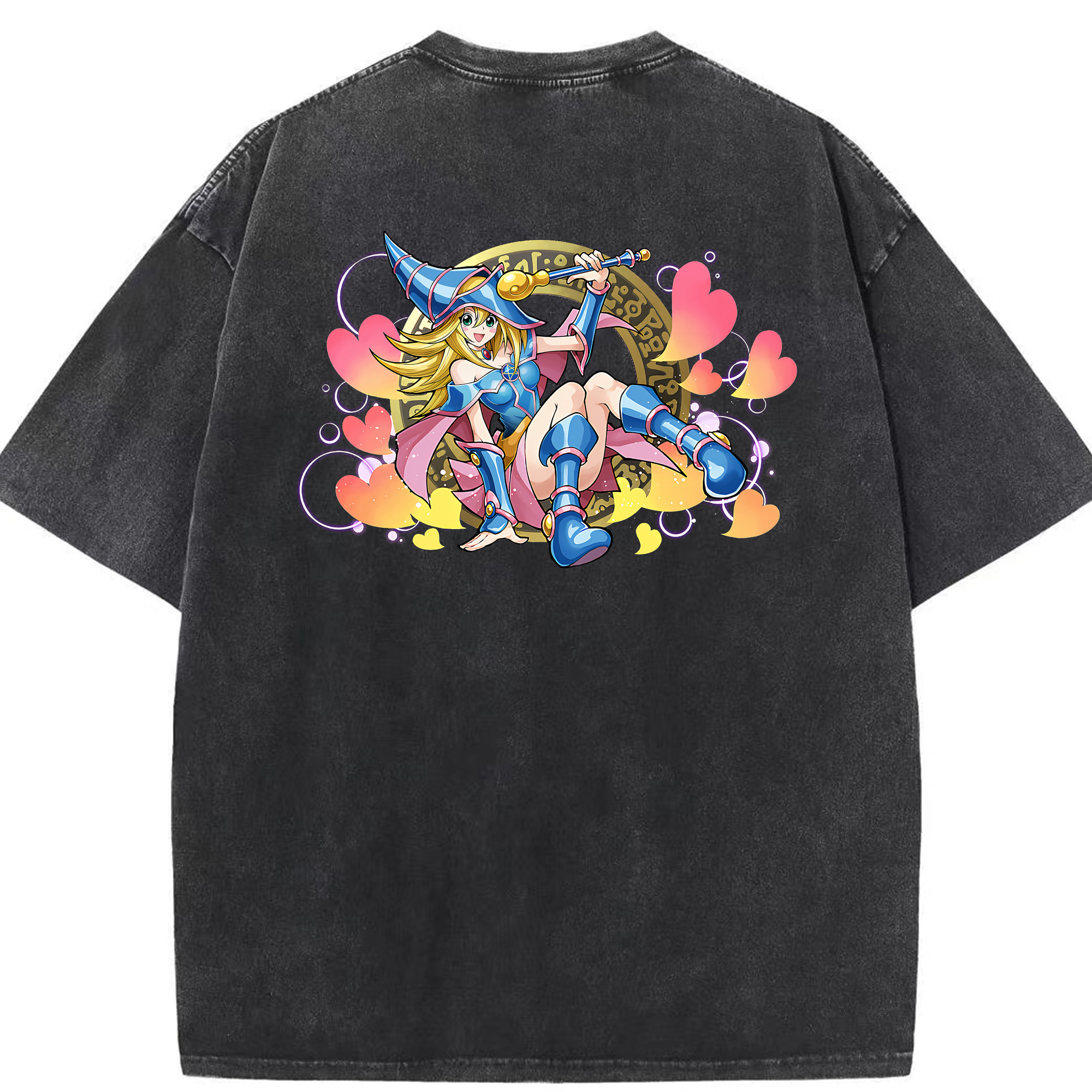 （画像用） 遊☆戯☆王 Yu-Gi-Oh! 綿100% ヴィンテージ風 半袖Tシャツ（背面プリント）