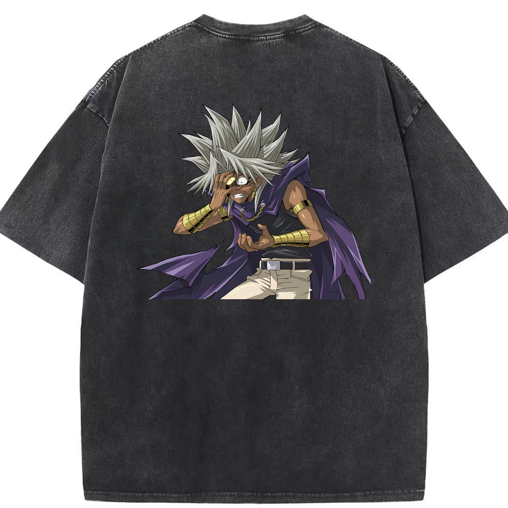 （画像用） 遊☆戯☆王 Yu-Gi-Oh! 綿100% ヴィンテージ風 半袖Tシャツ（背面プリント）