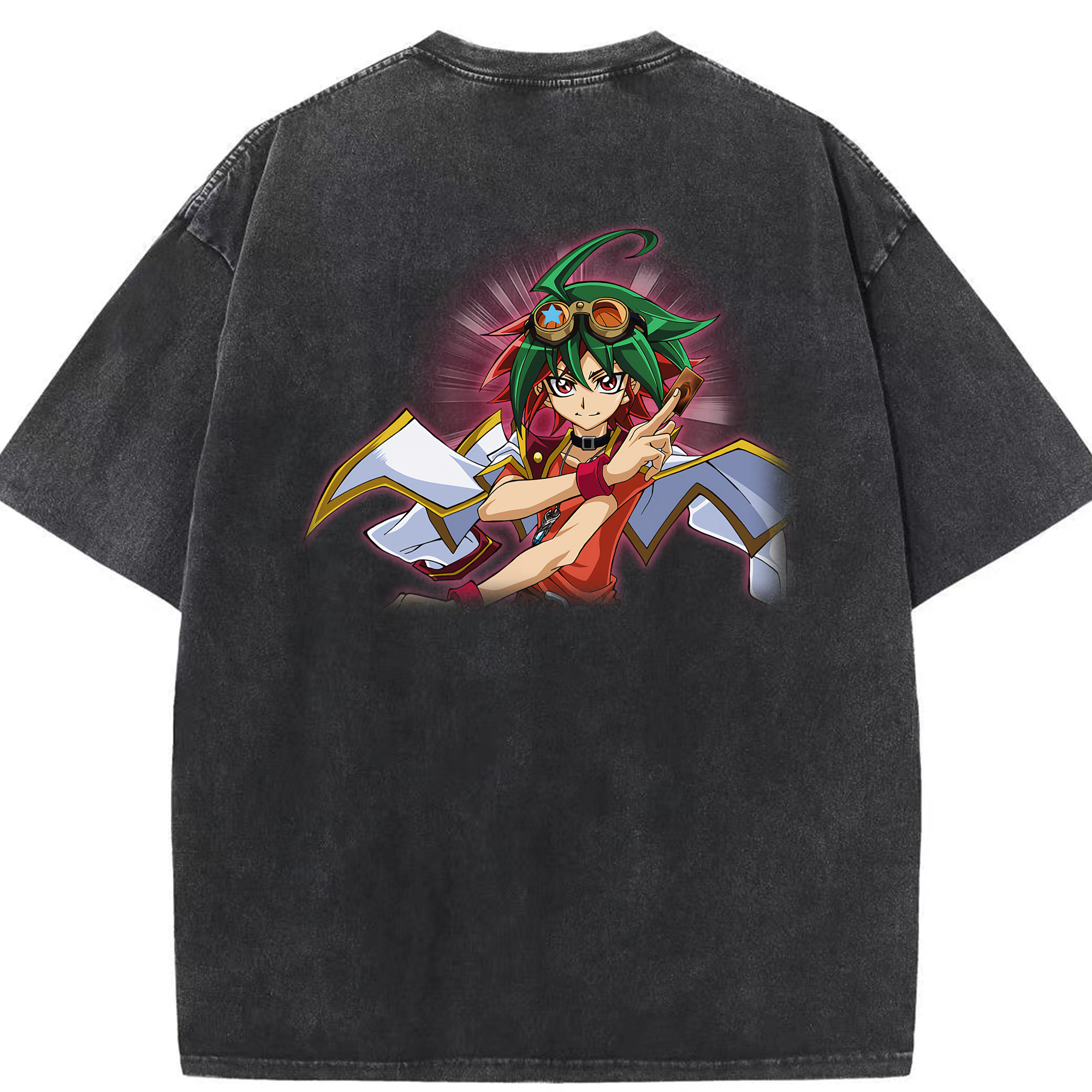 （画像用） 遊☆戯☆王 Yu-Gi-Oh! 綿100% ヴィンテージ風 半袖Tシャツ（背面プリント）