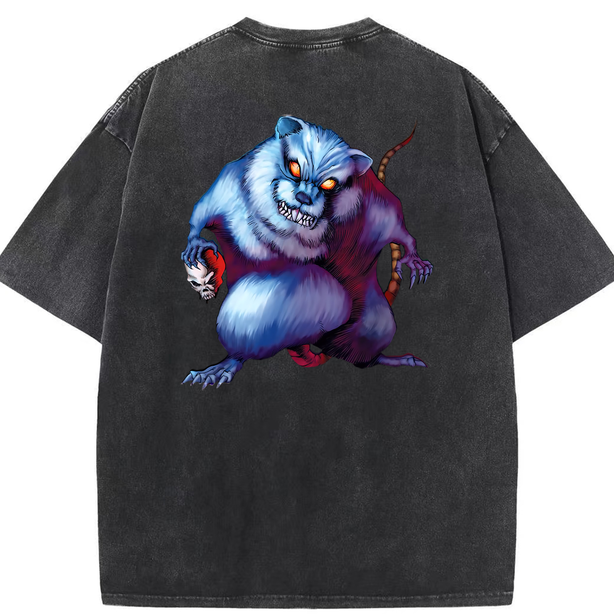 （画像用） 遊☆戯☆王 Yu-Gi-Oh! 綿100% ヴィンテージ風 半袖Tシャツ（背面プリント）