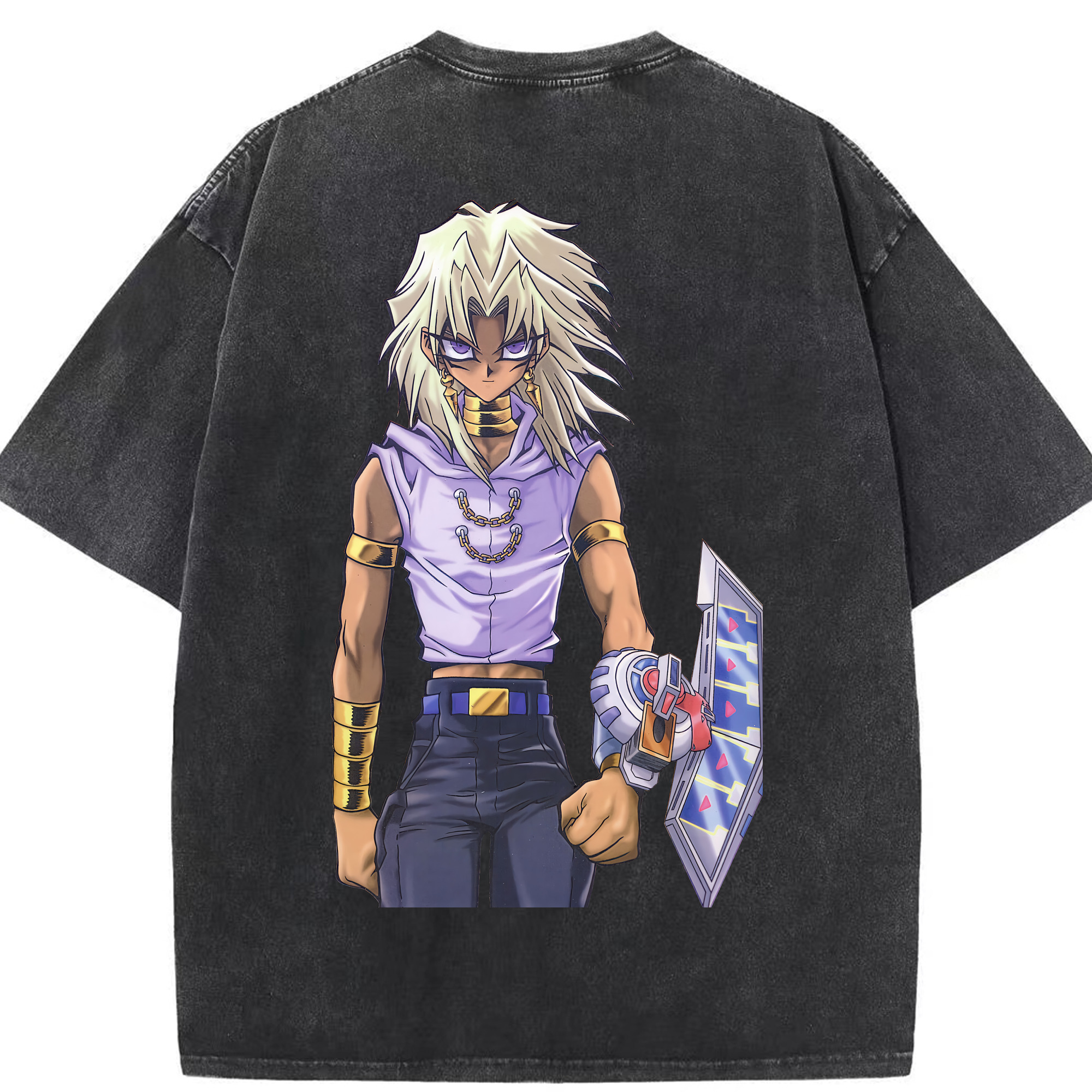 （画像用） 遊☆戯☆王 Yu-Gi-Oh! 綿100% ヴィンテージ風 半袖Tシャツ（背面プリント）