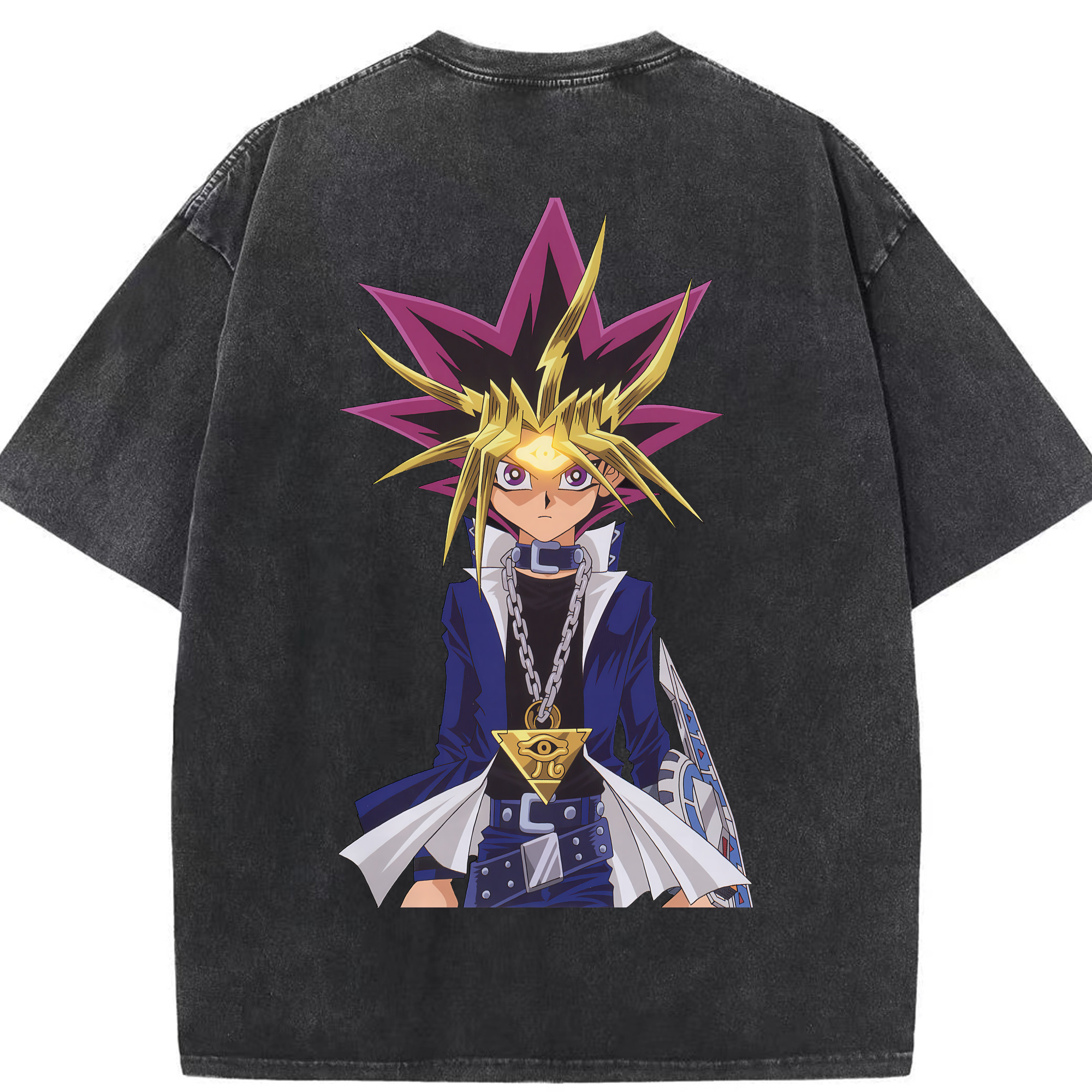 （画像用） 遊☆戯☆王 Yu-Gi-Oh! 綿100% ヴィンテージ風 半袖Tシャツ（背面プリント）