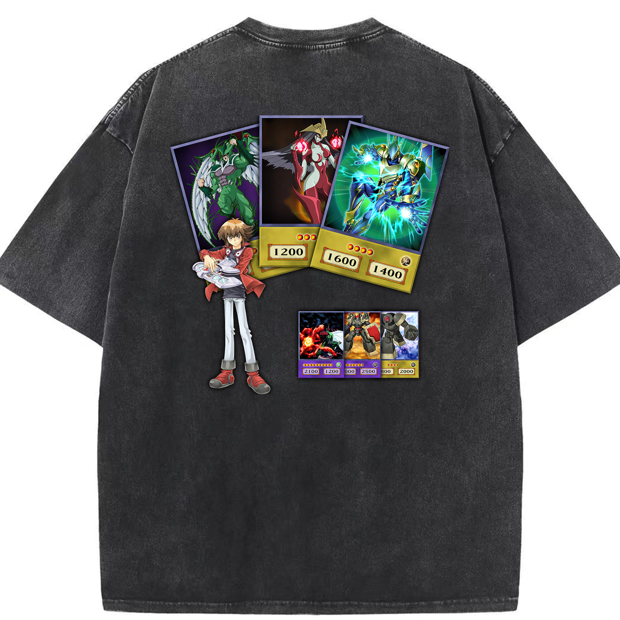 （画像用） 遊☆戯☆王 Yu-Gi-Oh! 綿100% ヴィンテージ風 半袖Tシャツ（背面プリント）