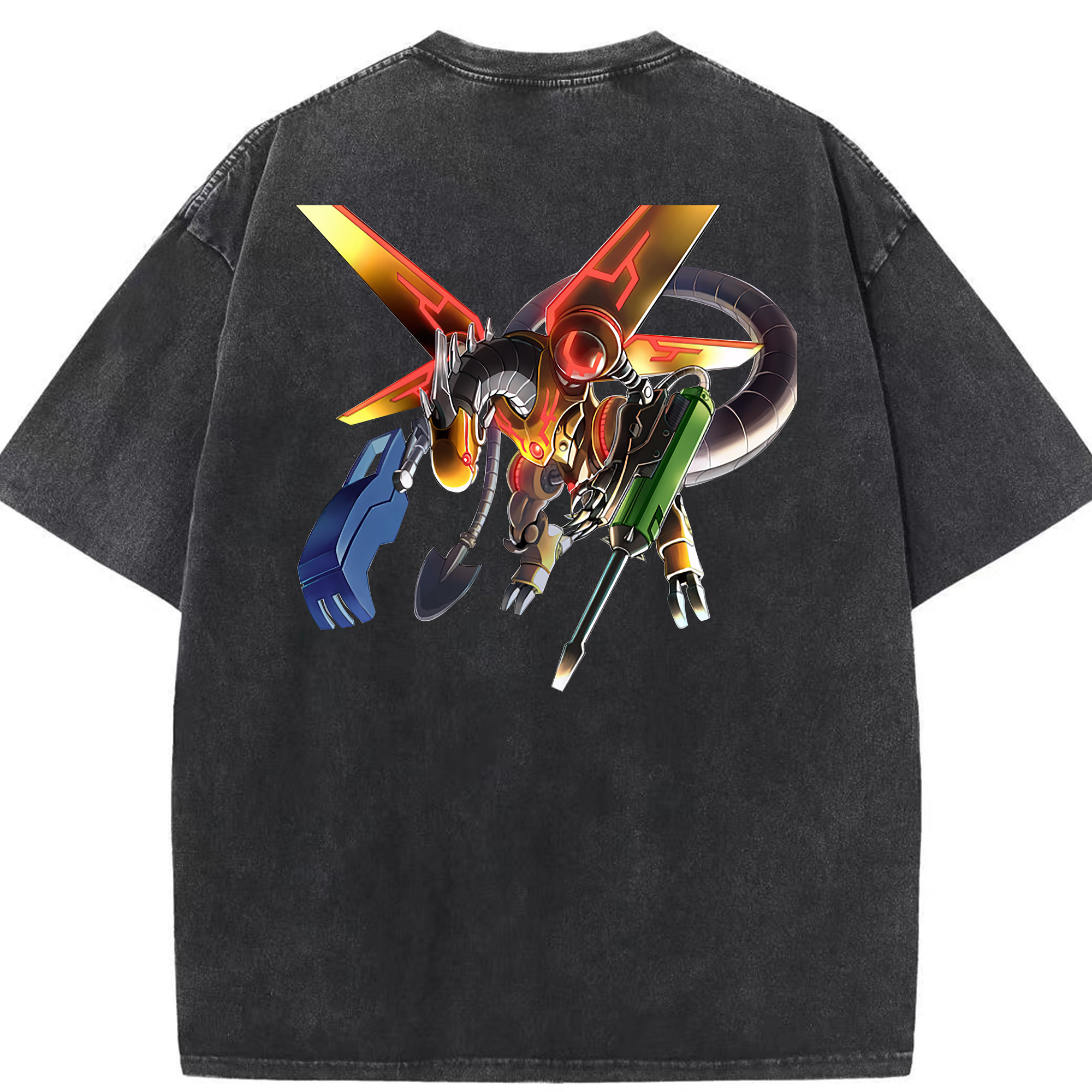 （画像用） 遊☆戯☆王 Yu-Gi-Oh! 綿100% ヴィンテージ風 半袖Tシャツ（背面プリント）