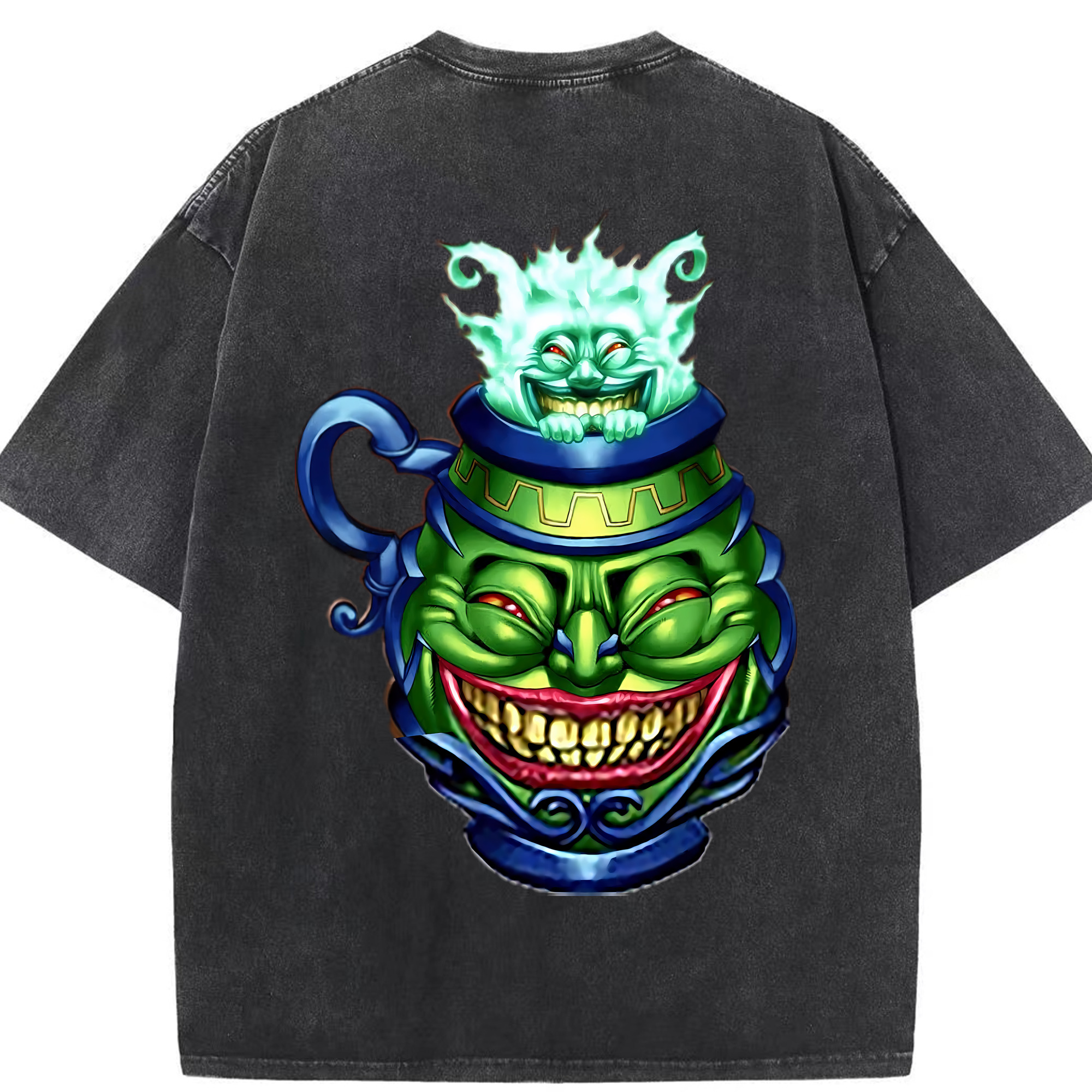 （画像用） 遊☆戯☆王 Yu-Gi-Oh! 綿100% ヴィンテージ風 半袖Tシャツ（背面プリント）