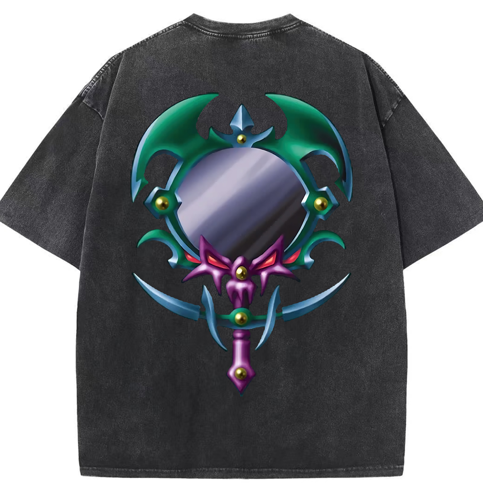 （画像用） 遊☆戯☆王 Yu-Gi-Oh! 綿100% ヴィンテージ風 半袖Tシャツ（背面プリント）