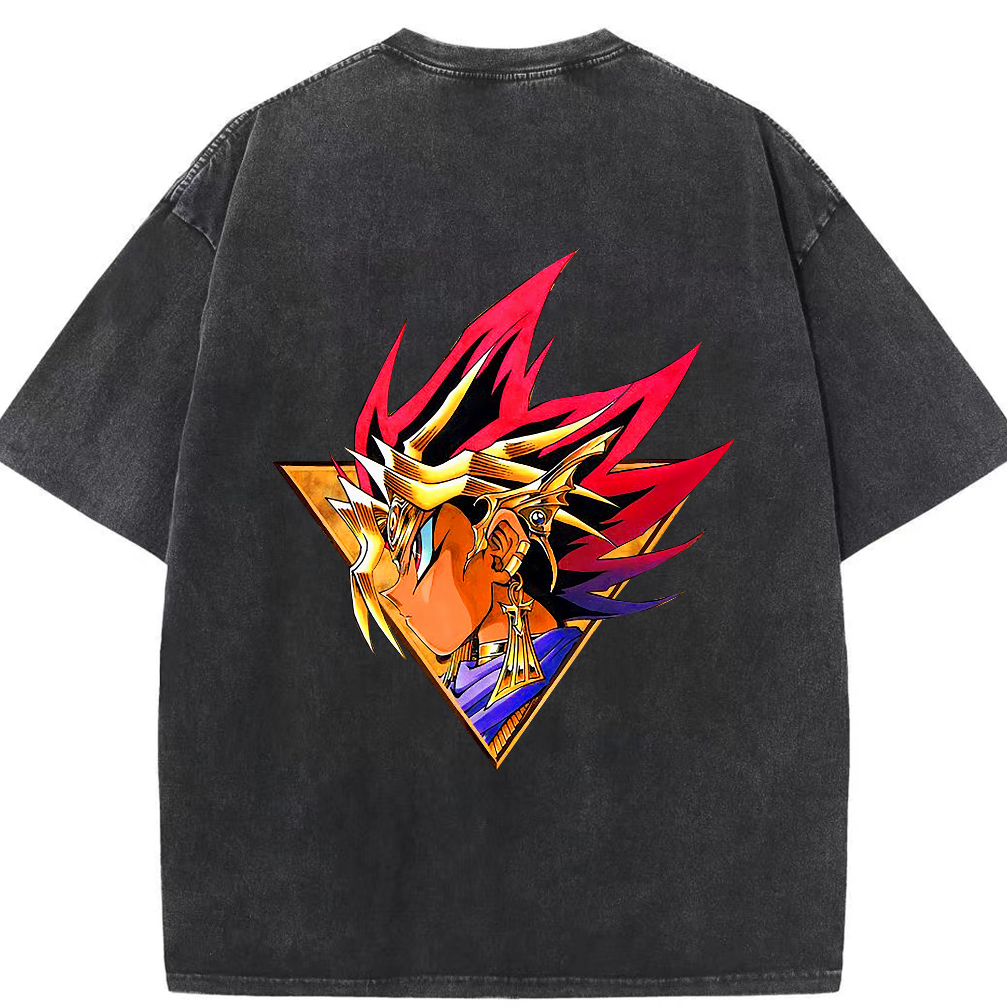 （画像用） 遊☆戯☆王 Yu-Gi-Oh! 綿100% ヴィンテージ風 半袖Tシャツ（背面プリント）