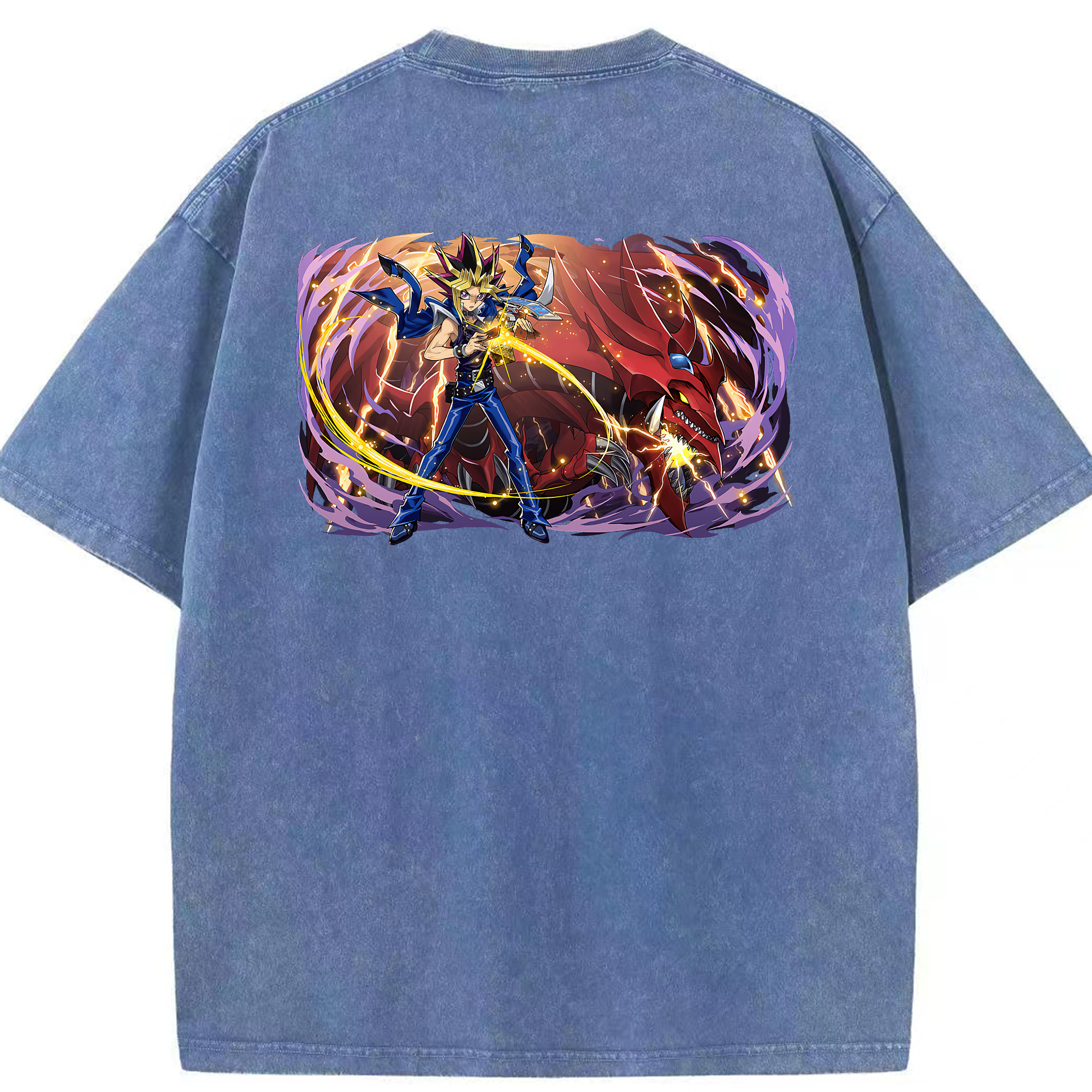 （画像用） 遊☆戯☆王 Yu-Gi-Oh! 綿100% ヴィンテージ風 半袖Tシャツ（背面プリント）