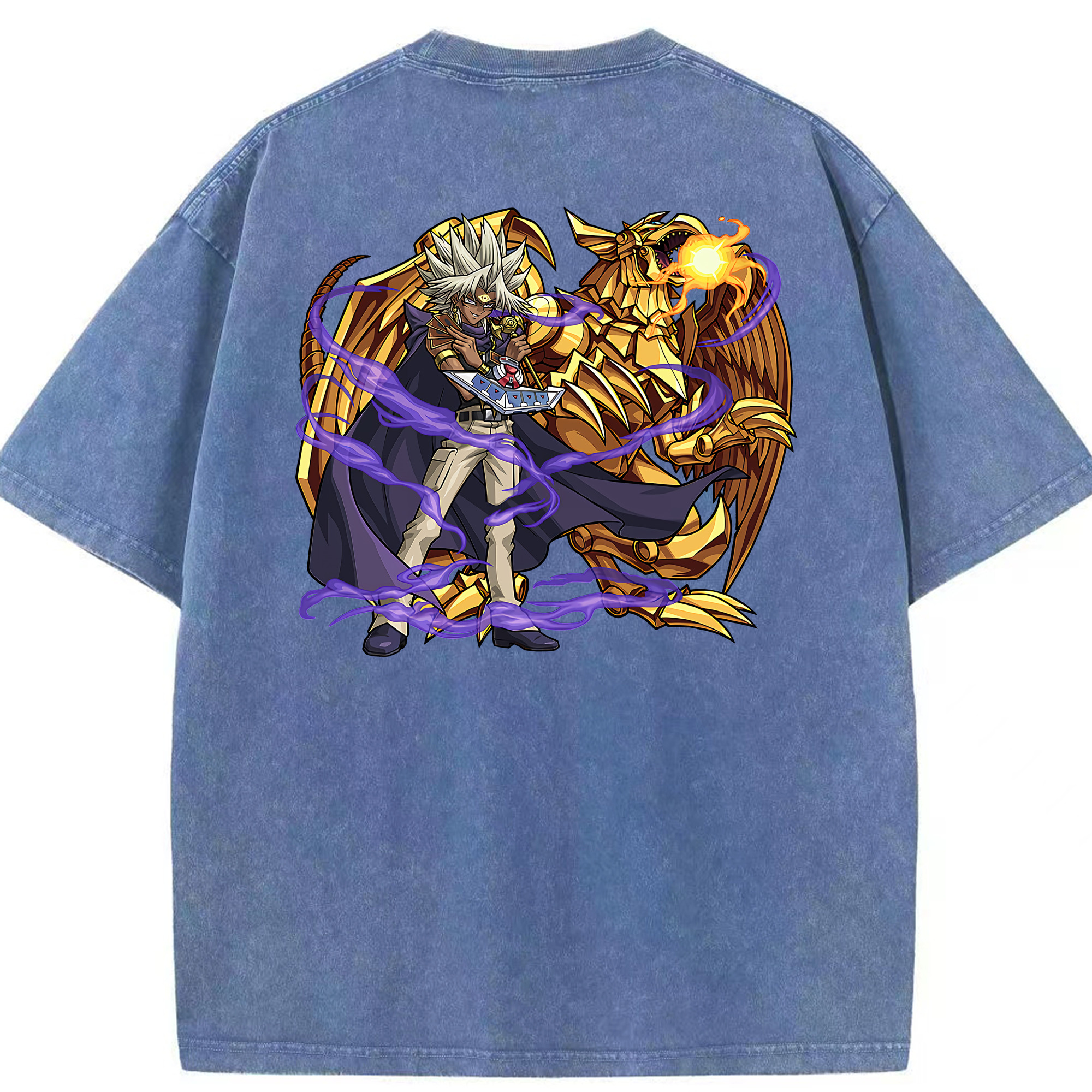 （画像用） 遊☆戯☆王 Yu-Gi-Oh! 綿100% ヴィンテージ風 半袖Tシャツ（背面プリント）