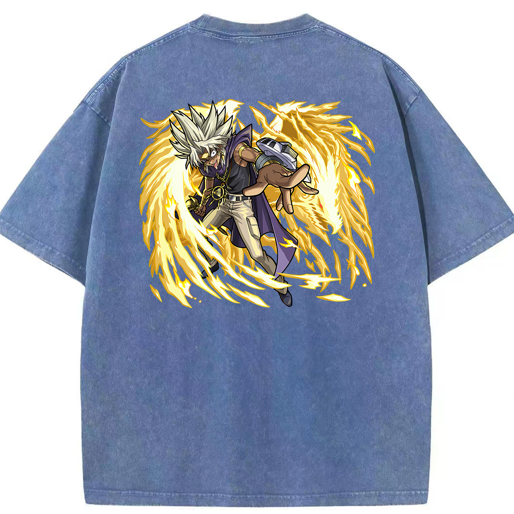 （画像用） 遊☆戯☆王 Yu-Gi-Oh! 綿100% ヴィンテージ風 半袖Tシャツ（背面プリント）