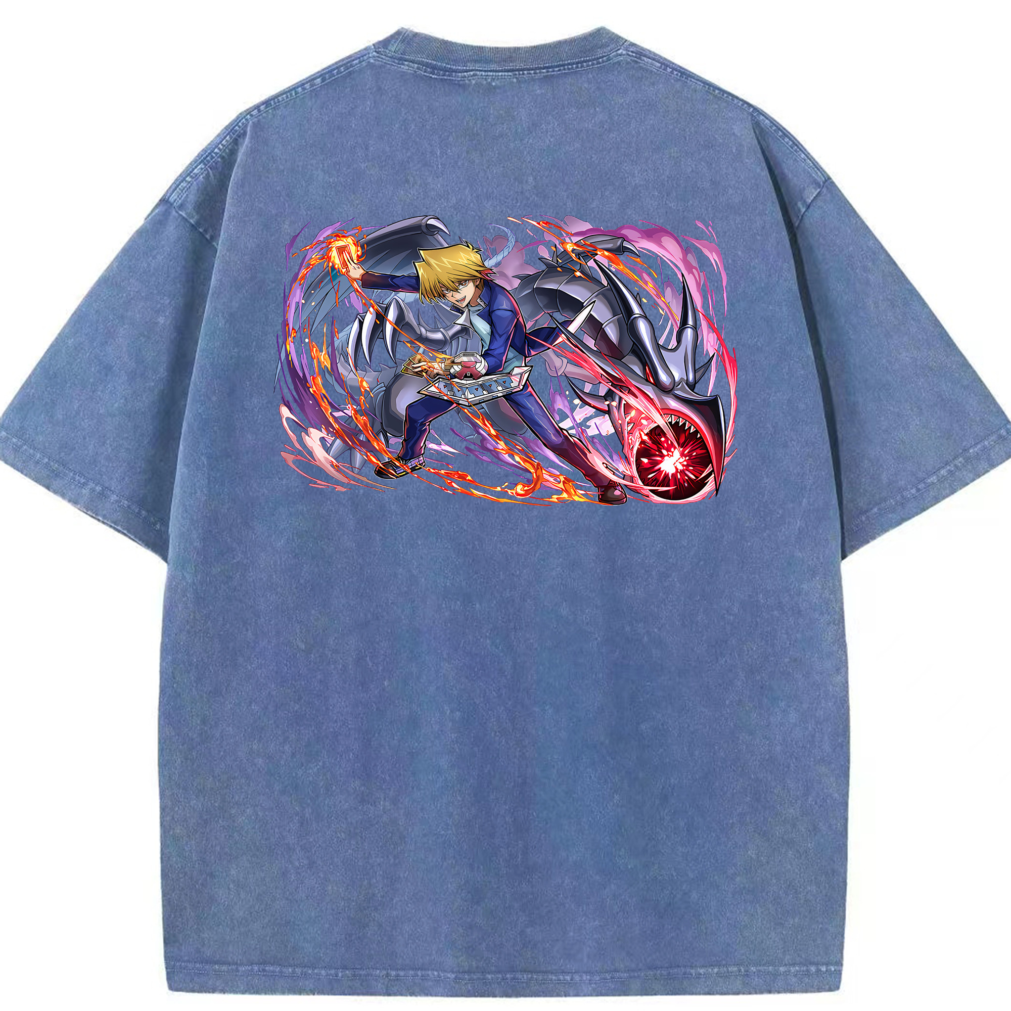 （画像用） 遊☆戯☆王 Yu-Gi-Oh! 綿100% ヴィンテージ風 半袖Tシャツ（背面プリント）