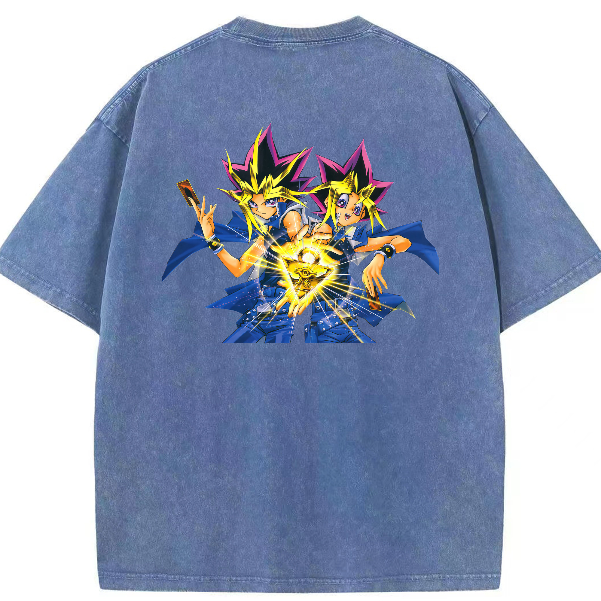 （画像用） 遊☆戯☆王 Yu-Gi-Oh! 綿100% ヴィンテージ風 半袖Tシャツ（背面プリント）