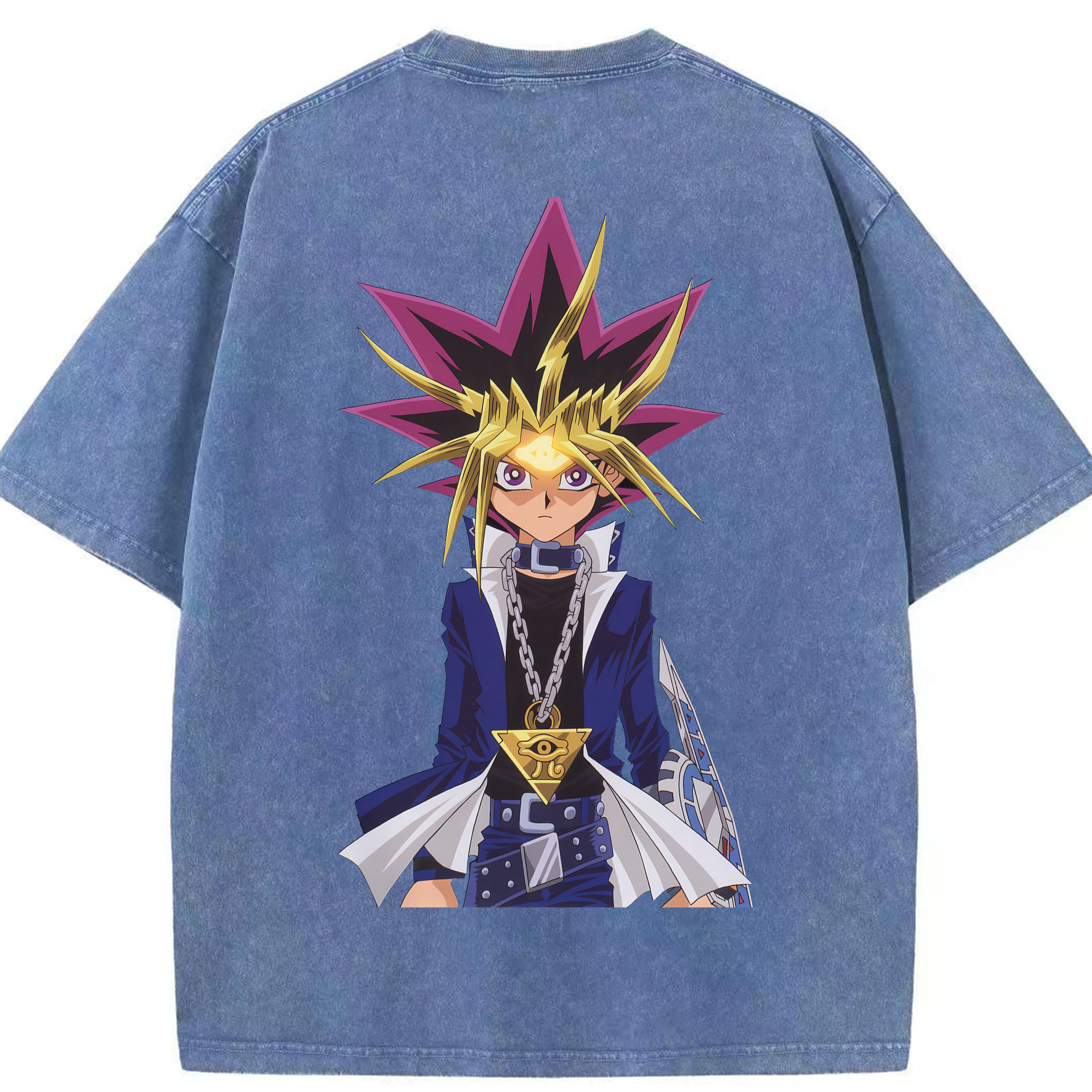 （画像用） 遊☆戯☆王 Yu-Gi-Oh! 綿100% ヴィンテージ風 半袖Tシャツ（背面プリント）