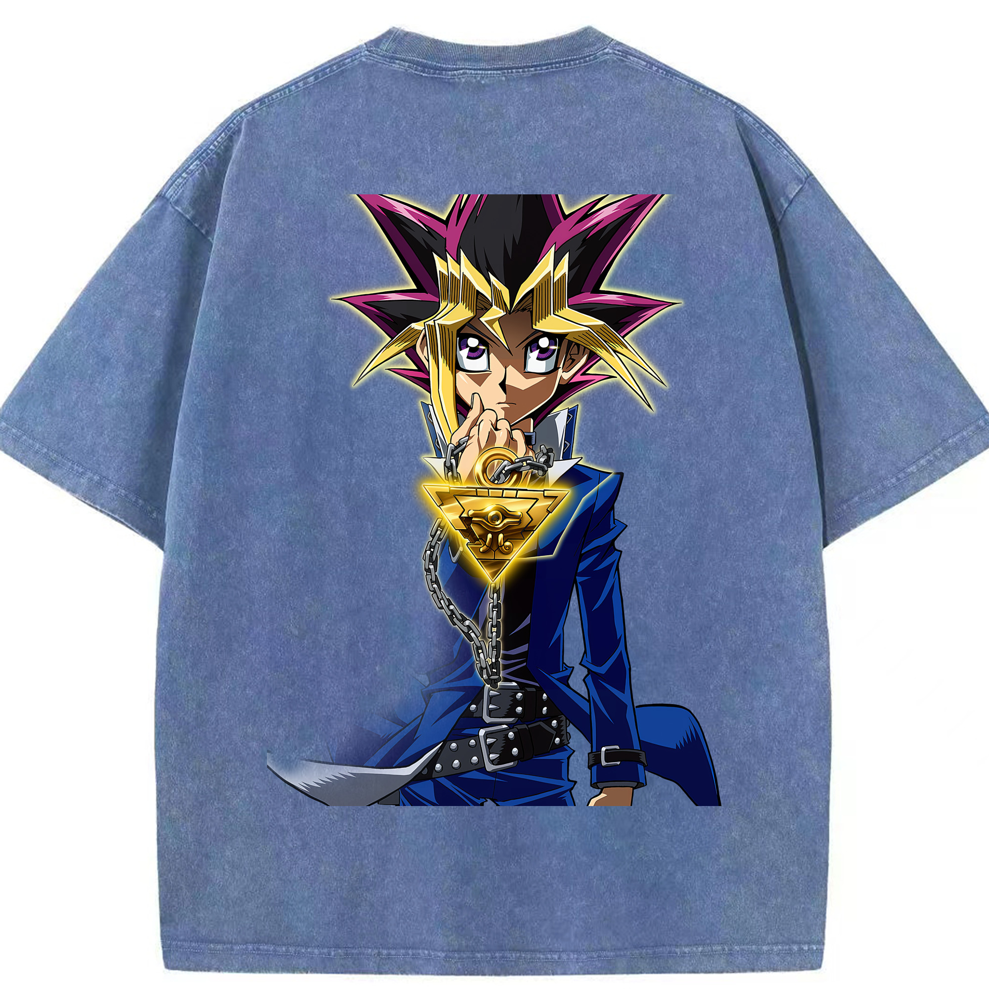 （画像用） 遊☆戯☆王 Yu-Gi-Oh! 綿100% ヴィンテージ風 半袖Tシャツ（背面プリント）
