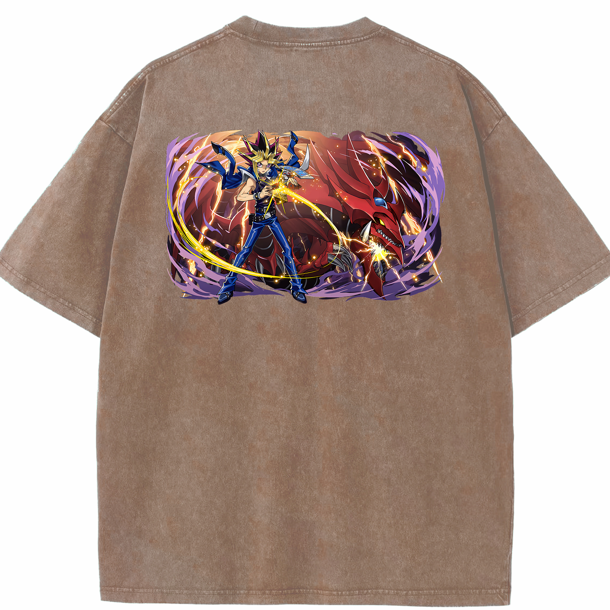 （画像用） 遊☆戯☆王 Yu-Gi-Oh! 綿100% ヴィンテージ風 半袖Tシャツ（背面プリント）