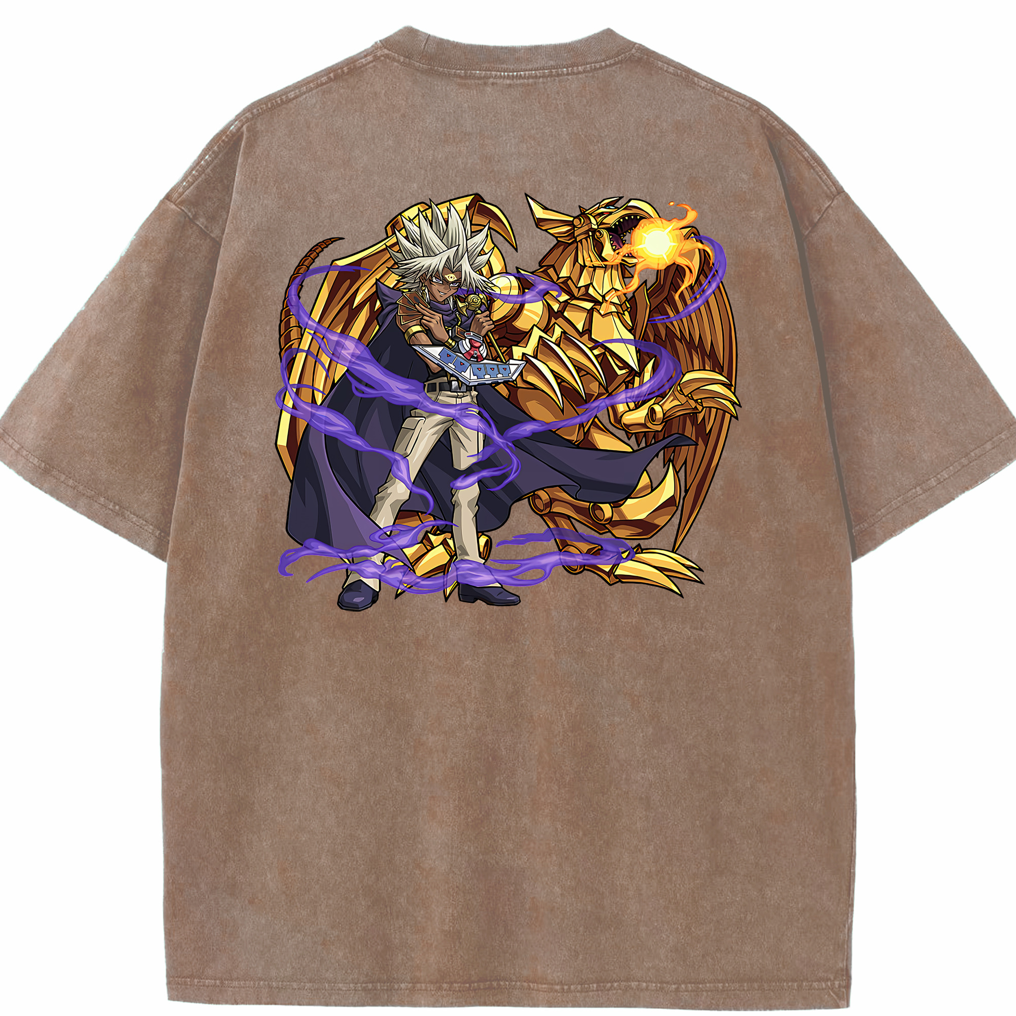 （画像用） 遊☆戯☆王 Yu-Gi-Oh! 綿100% ヴィンテージ風 半袖Tシャツ（背面プリント）