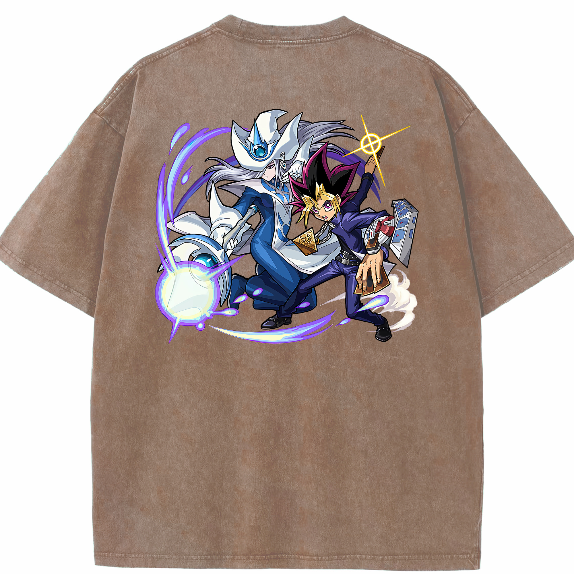 （画像用） 遊☆戯☆王 Yu-Gi-Oh! 綿100% ヴィンテージ風 半袖Tシャツ（背面プリント）