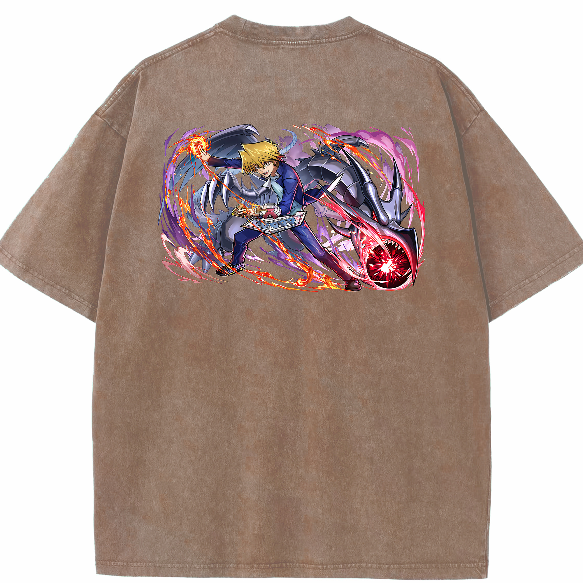 （画像用） 遊☆戯☆王 Yu-Gi-Oh! 綿100% ヴィンテージ風 半袖Tシャツ（背面プリント）