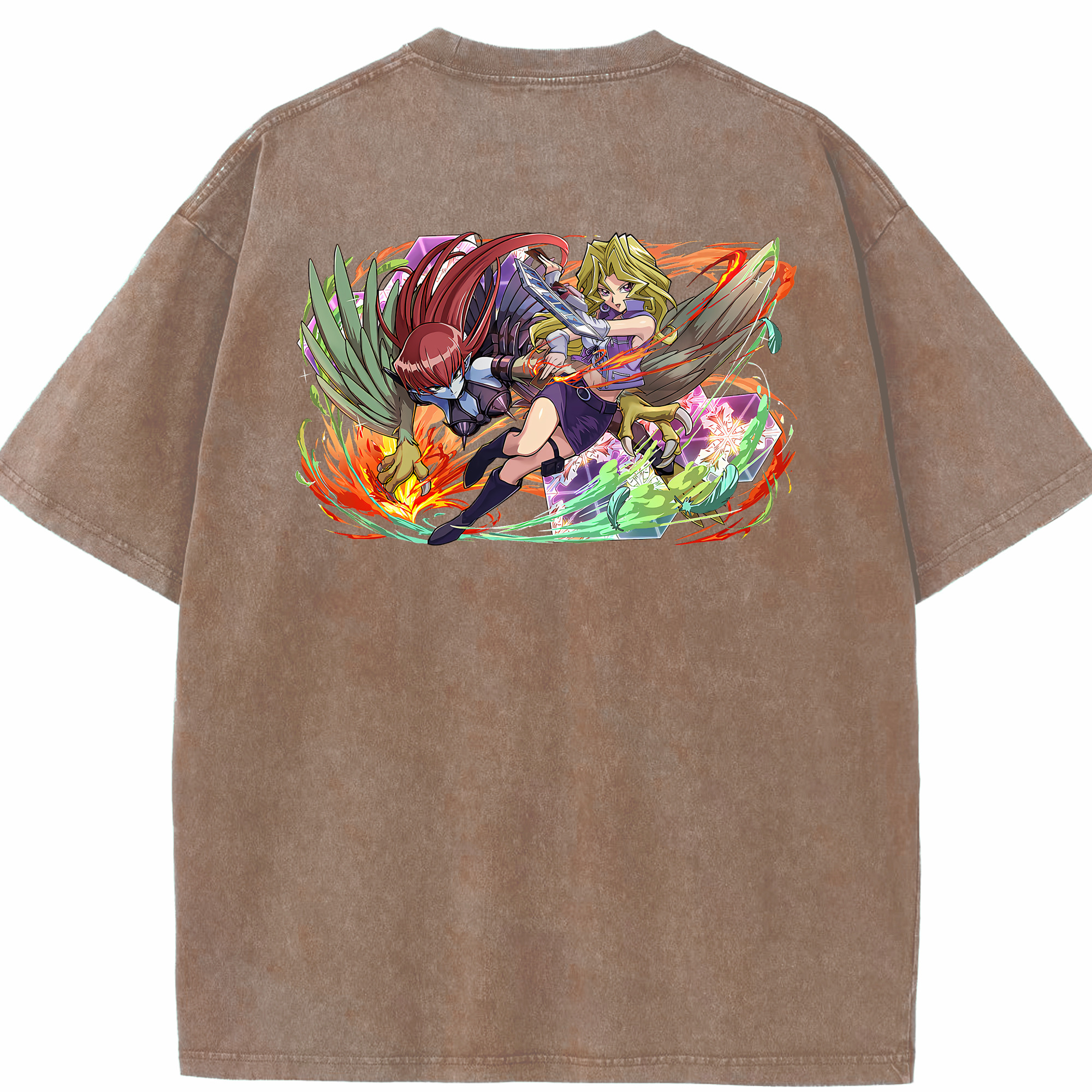 （画像用） 遊☆戯☆王 Yu-Gi-Oh! 綿100% ヴィンテージ風 半袖Tシャツ（背面プリント）