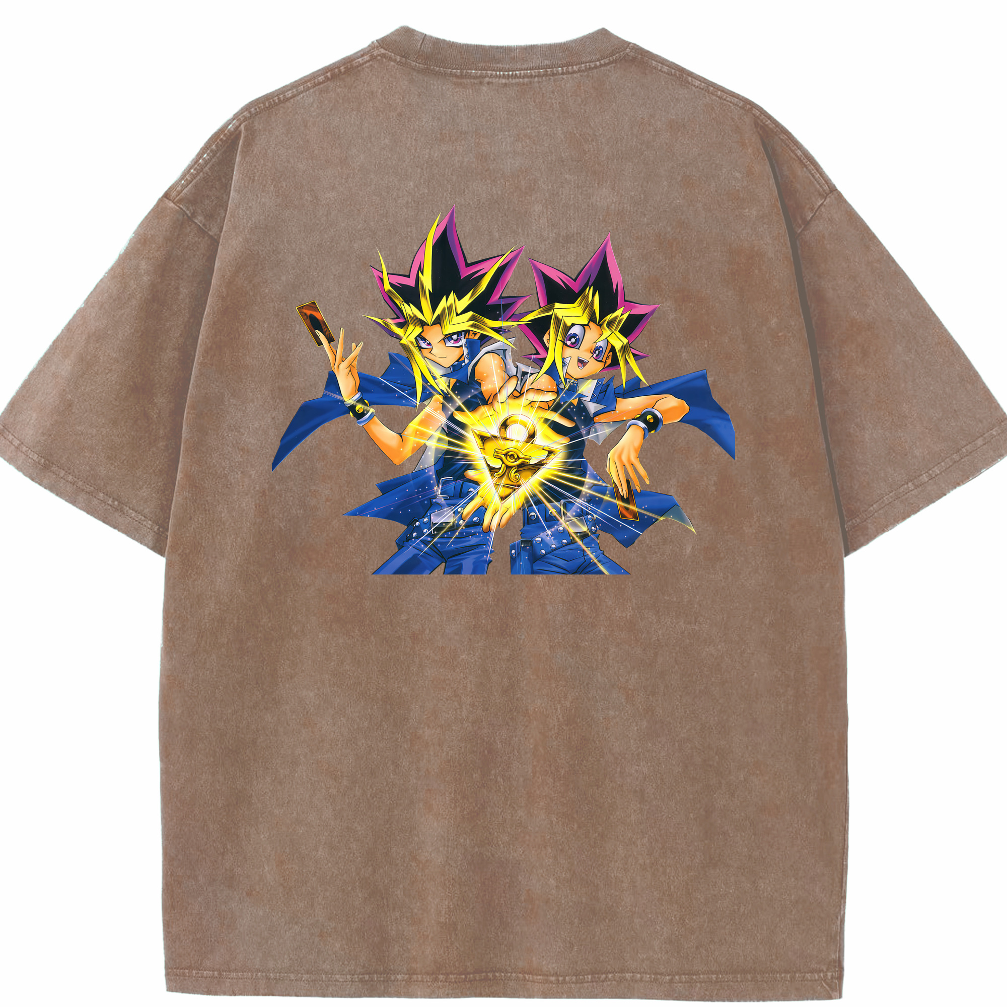 （画像用） 遊☆戯☆王 Yu-Gi-Oh! 綿100% ヴィンテージ風 半袖Tシャツ（背面プリント）