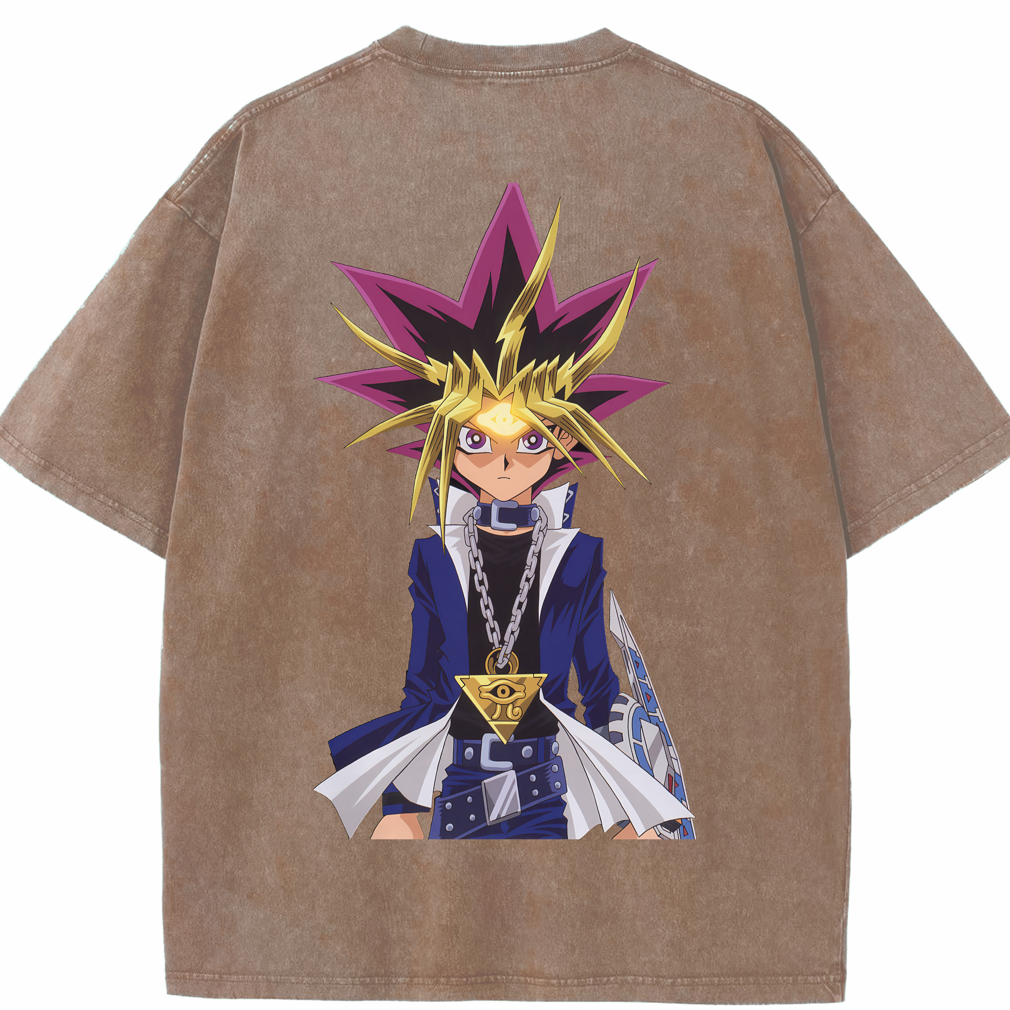 （画像用） 遊☆戯☆王 Yu-Gi-Oh! 綿100% ヴィンテージ風 半袖Tシャツ（背面プリント）